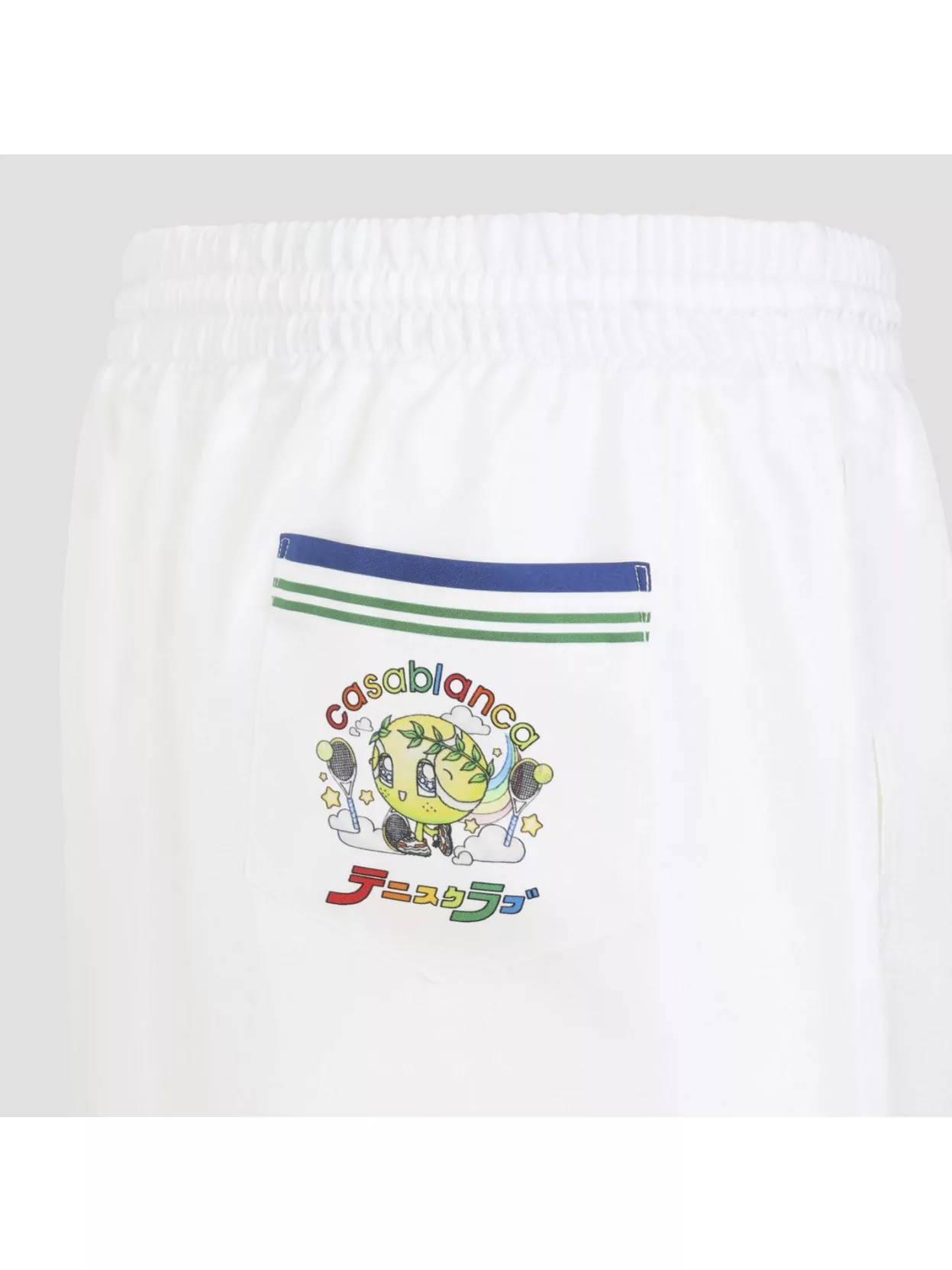 Casablanca Waistband Elastic Graphic Print Side Stripes Pocket