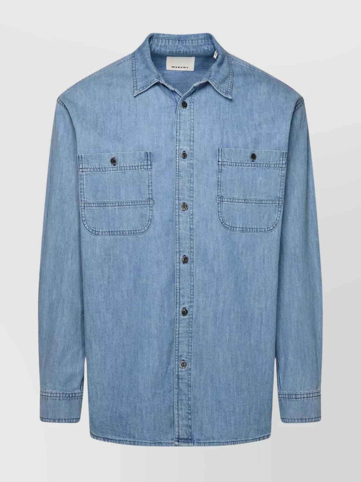 Shop Isabel Marant 'vhelynton' Cotton Shirt Featuring Pockets
