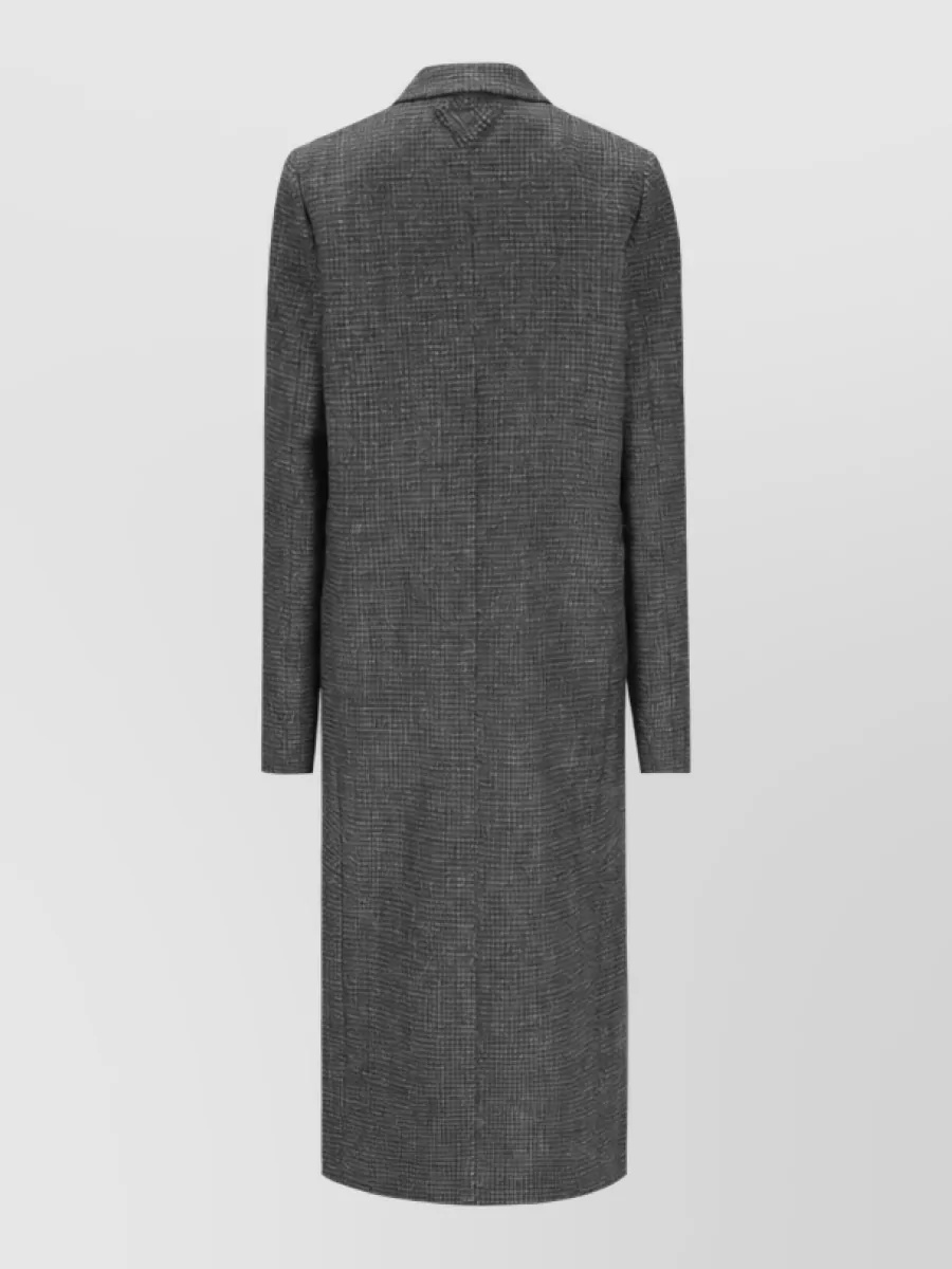 Prada Virgin Wool Checked Double-Breasted Coat