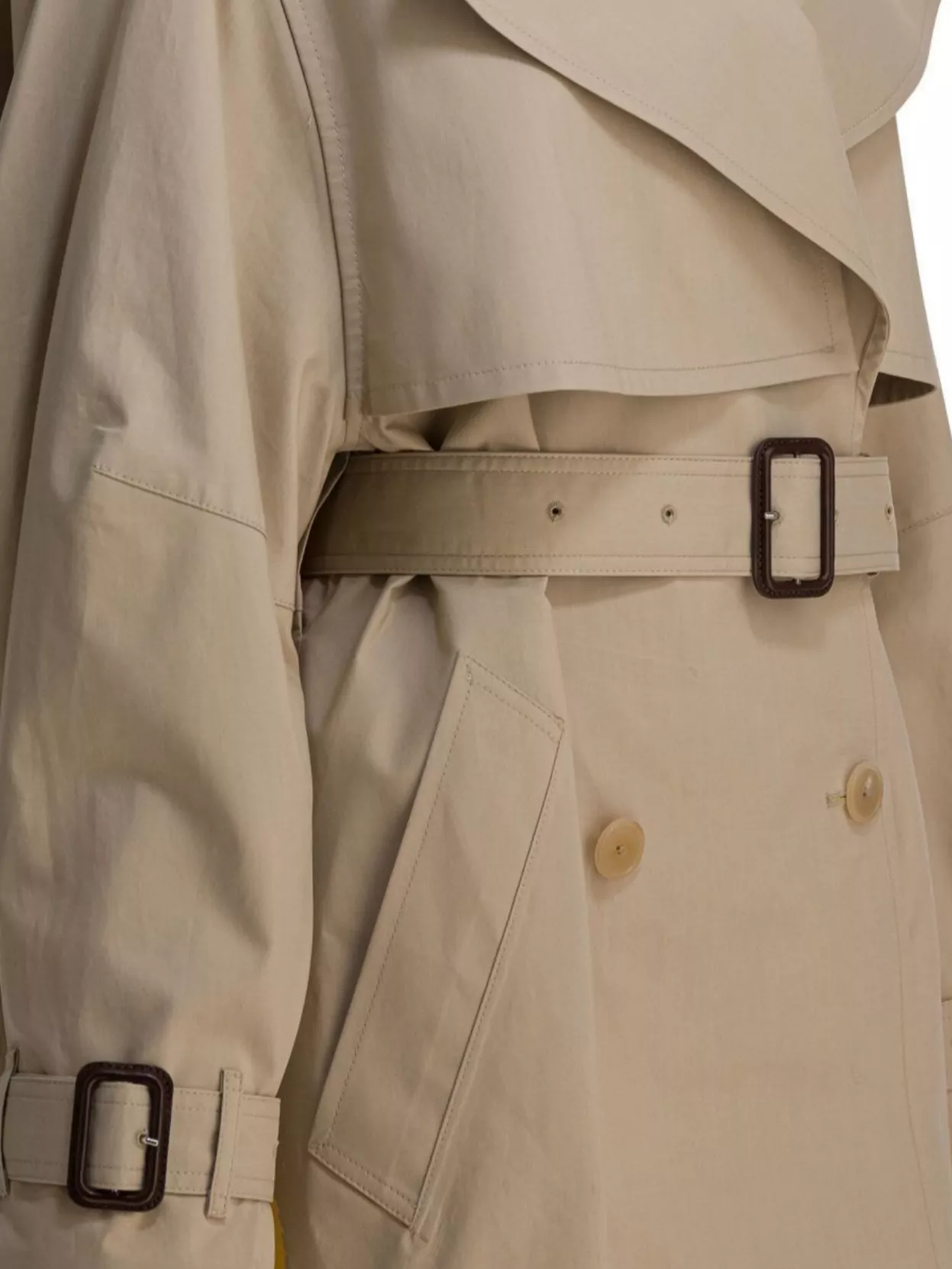 Givenchy Womens Beige Mustard Belted Notch-lapels Cotton Trench Coat In Neutral