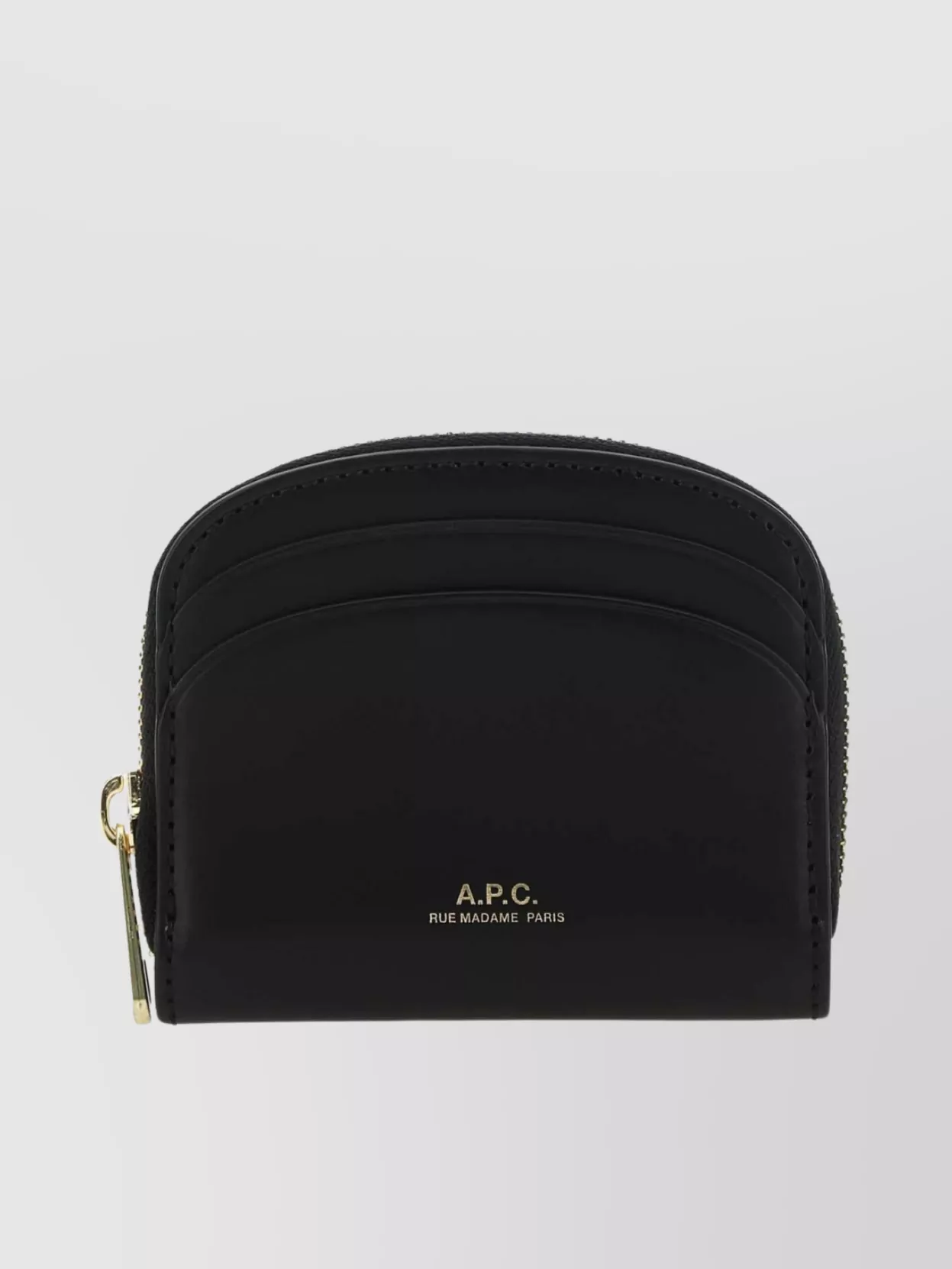 Shop Apc Mini Leather Card Holder With Rounded Corners In Black