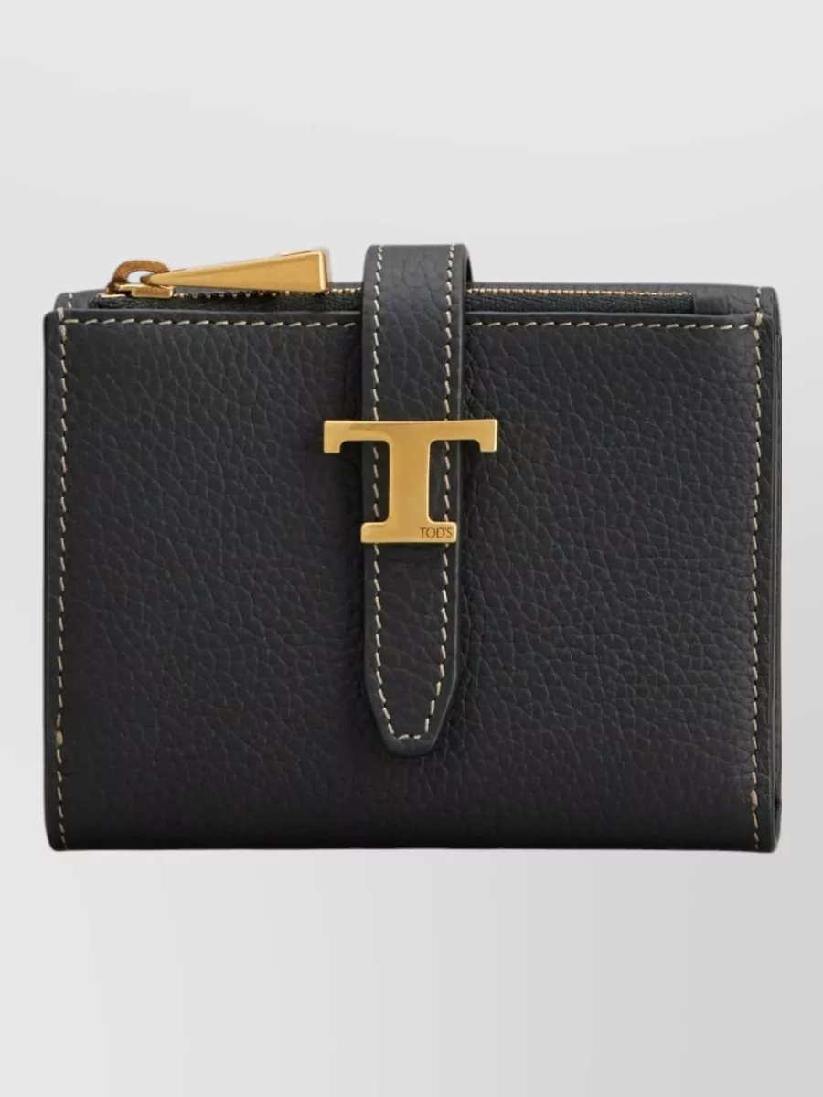 Tod's leather tri fold wallet