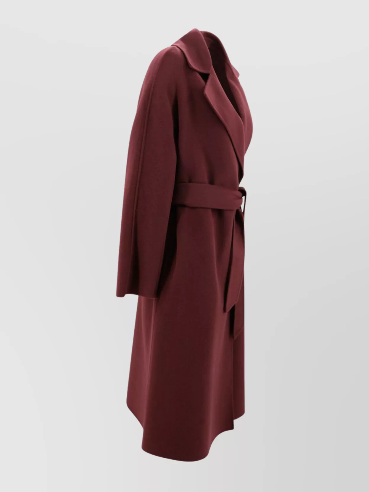 S Max Mara Waist Belted Lapel Coat With Long Sleeves