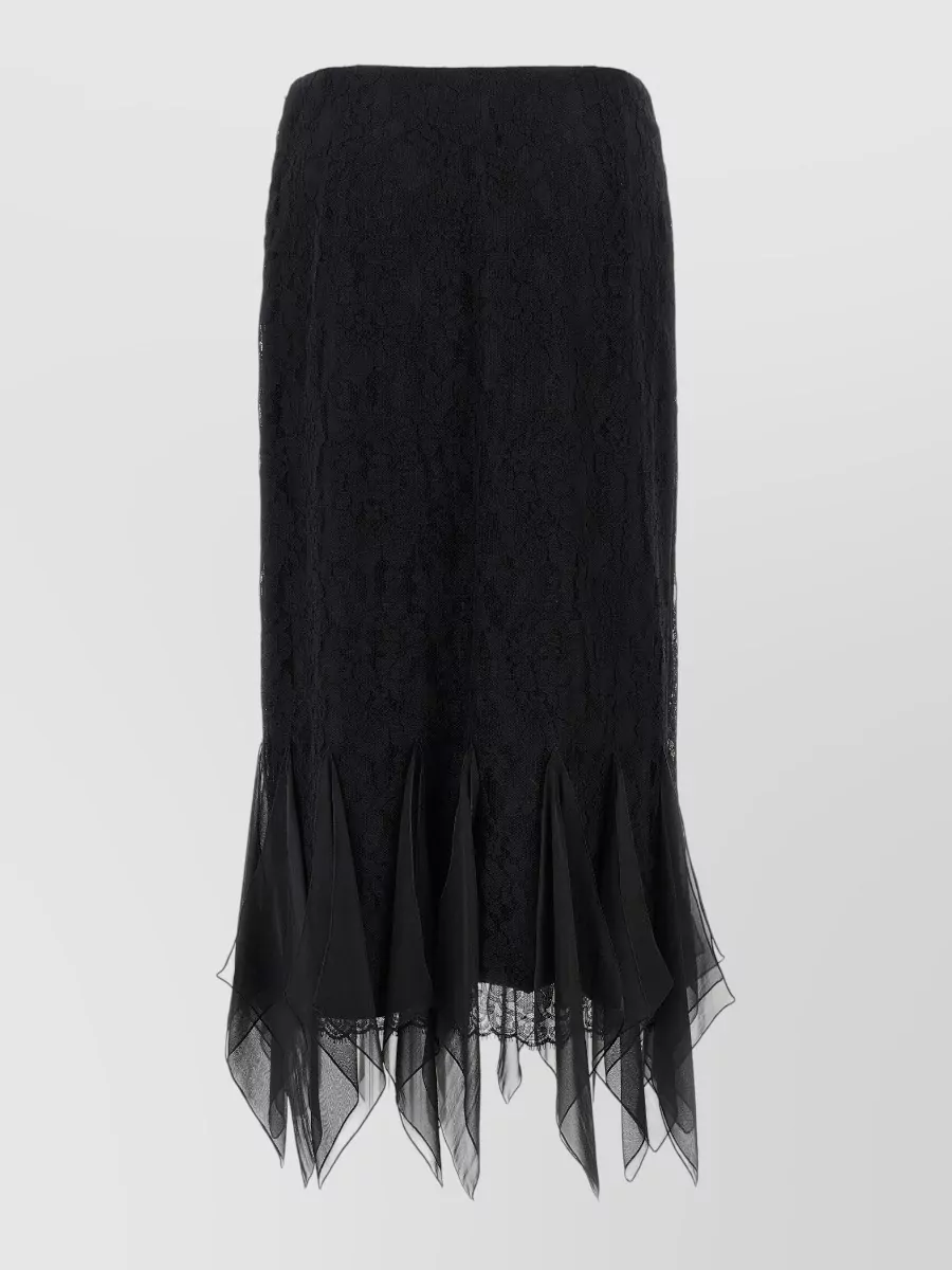 Valentino Garavani lace asymmetric midi skirt