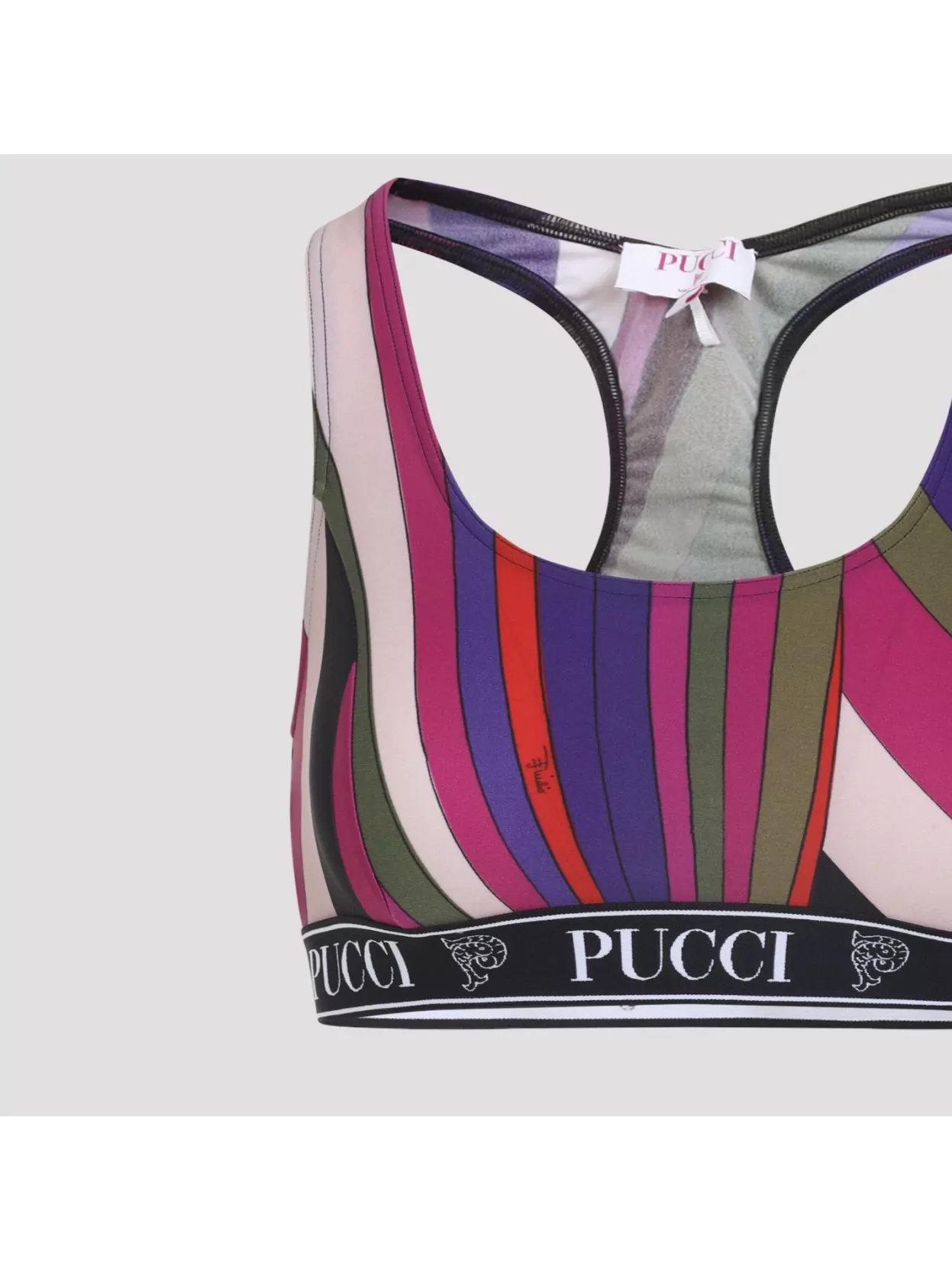 Pucci Racerback Polyamide Fashion Top In Multi