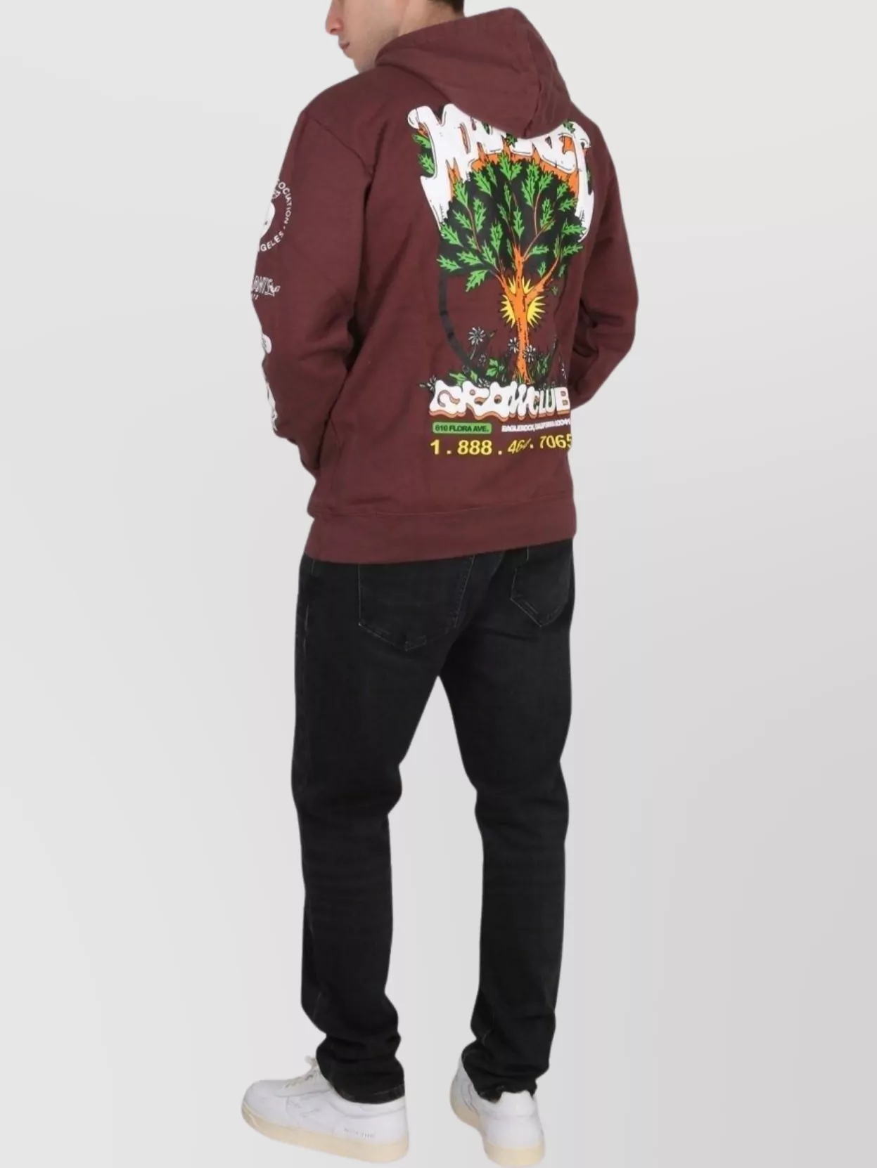 Market Graphic Hooded Kangaroo Pocket Sweatshirt