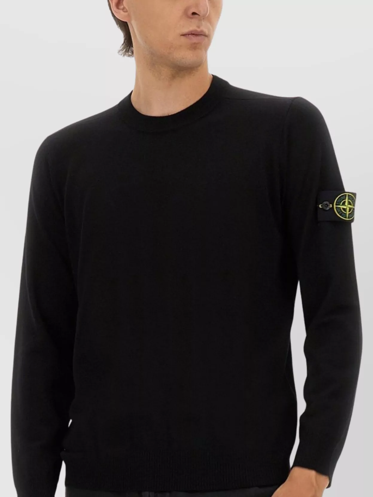 Stone Island Crew Neck Sweater Ribbed Cuffs
