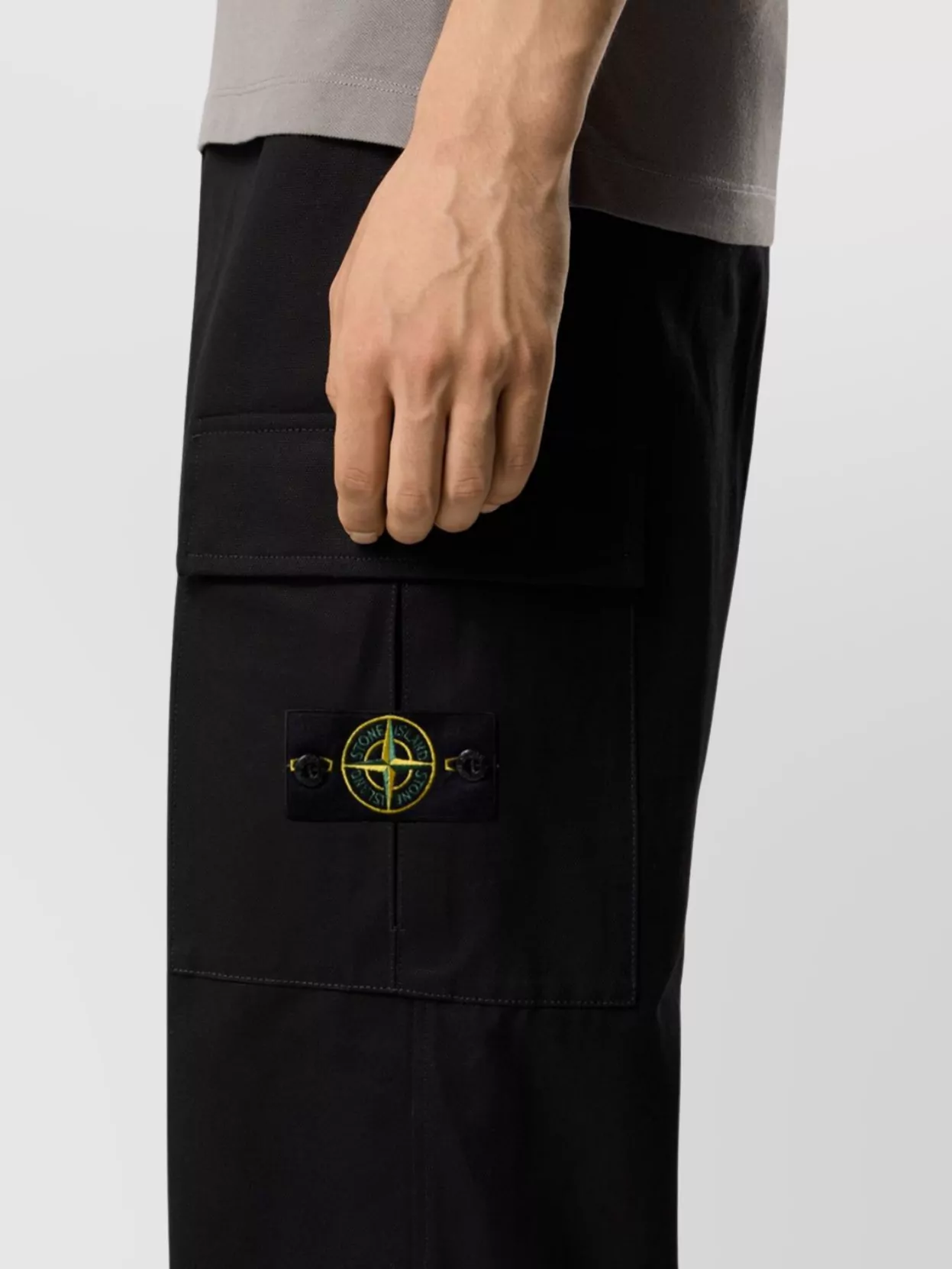 Stone Island Loose Fit Cargo Trousers With Elasticized Waist