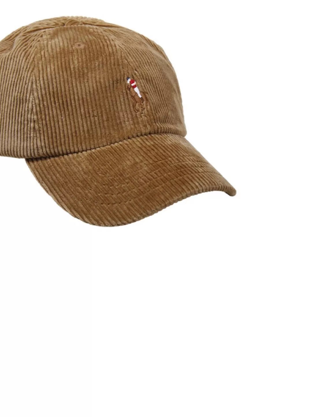 Ralph Lauren Curved Brim Corduroy Baseball Cap With Adjustable Strap