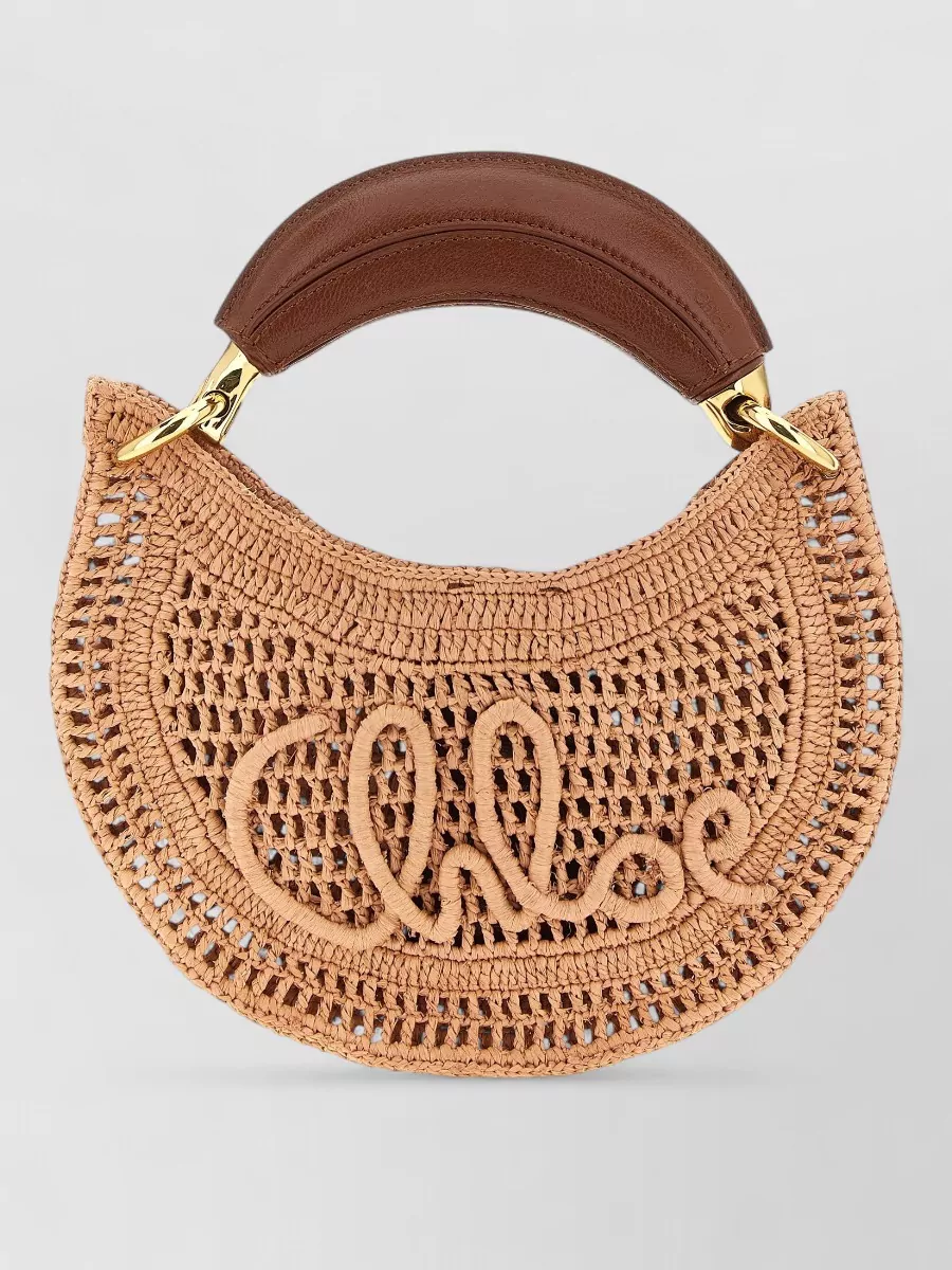 Chloé mini raffia shoulder bag