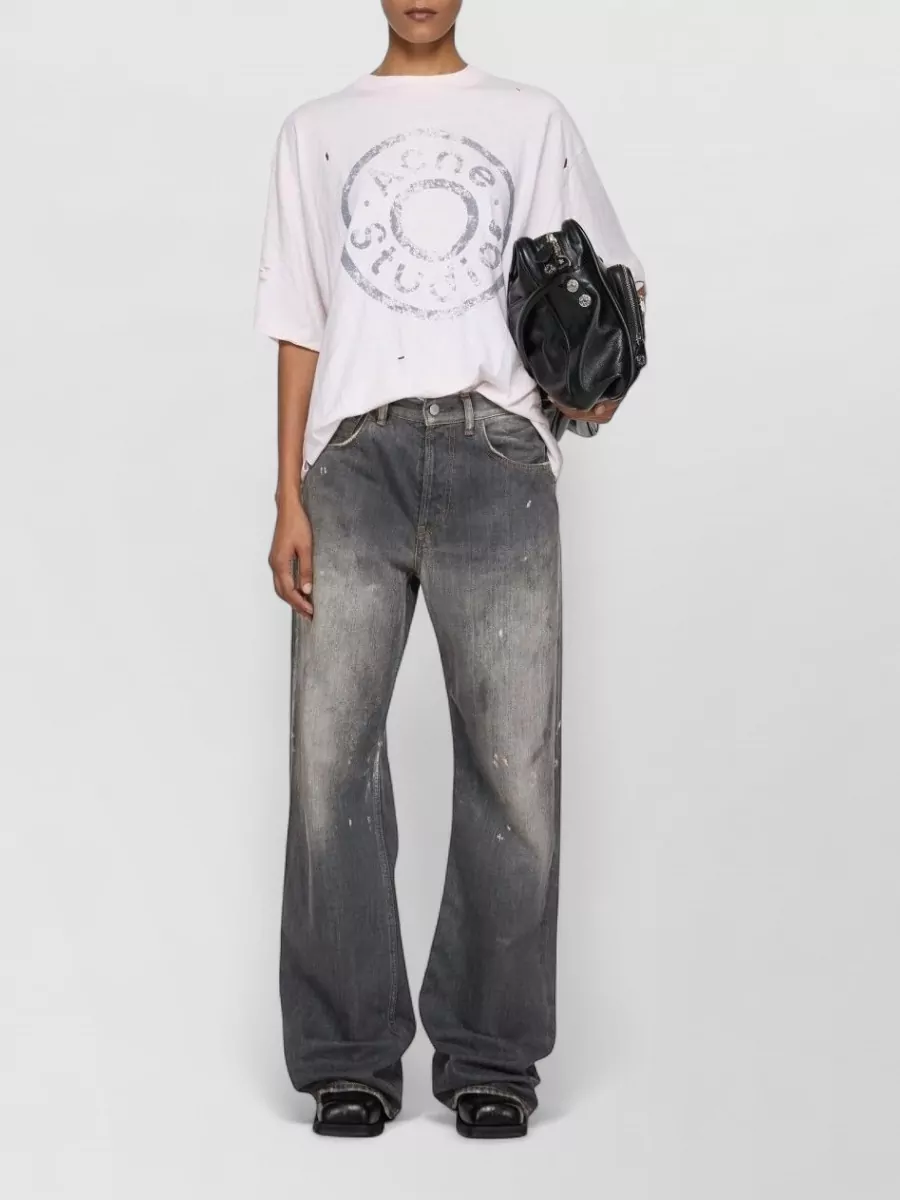Acne Studios Wide Leg Denim Trousers Five Pocket