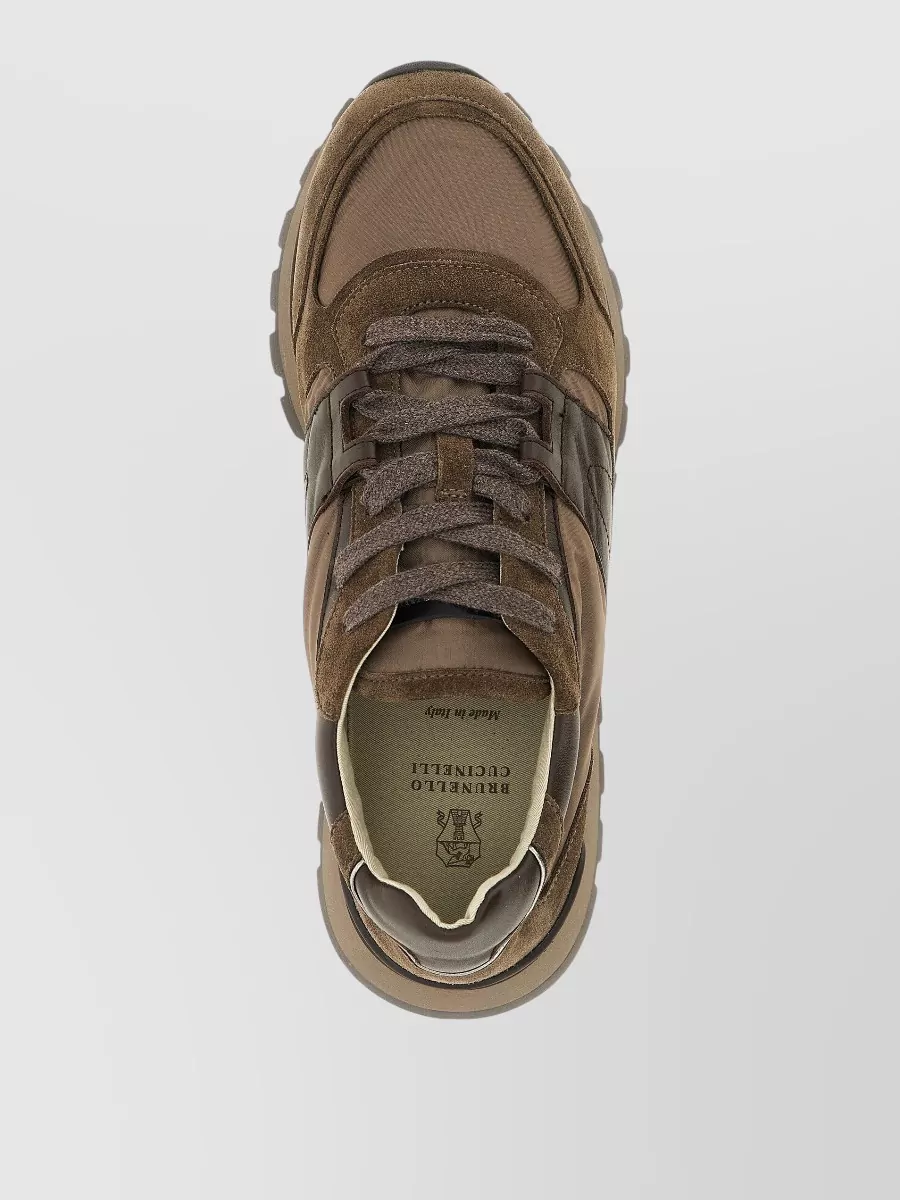 Brunello Cucinelli Leather Paneled Low-Top Sneakers