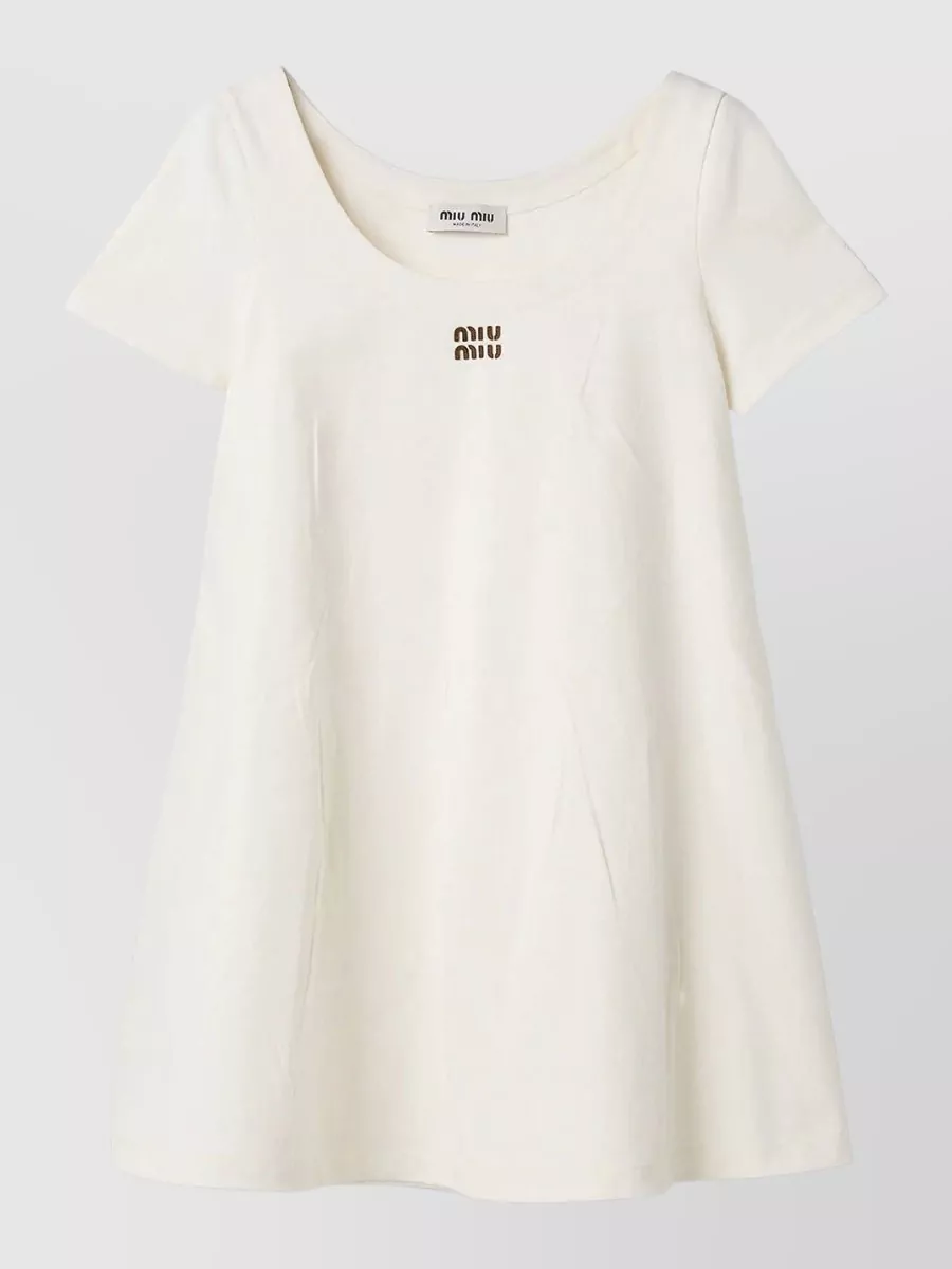 Miu Miu cotton scoop-neck mini dress