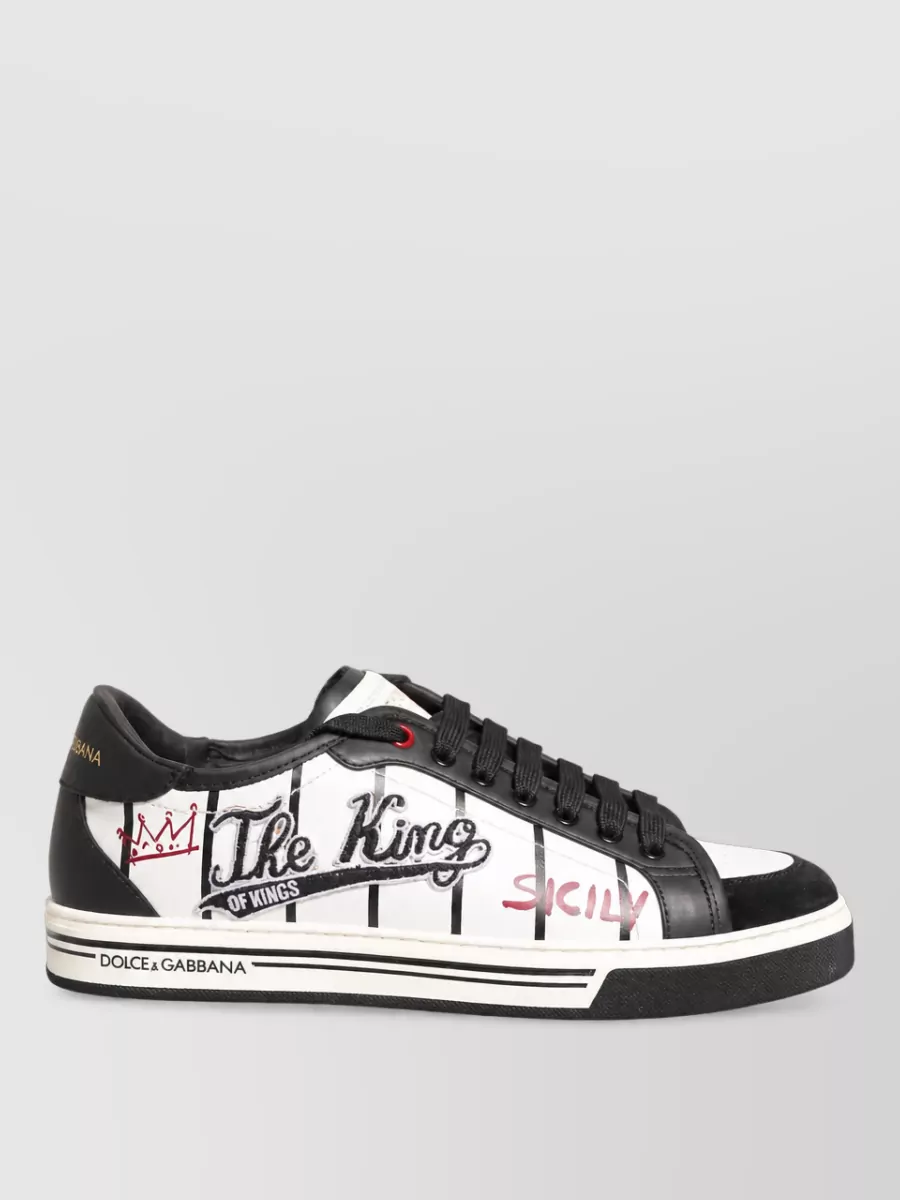 Dolce&Gabbana Calf Leather Logo Low-Top Sneakers