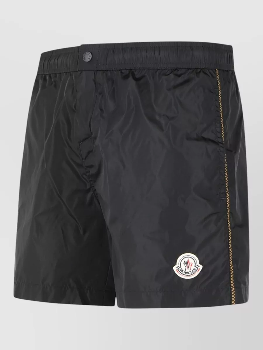 Moncler Polyamide Swimsuit Back Pocket Button Detail