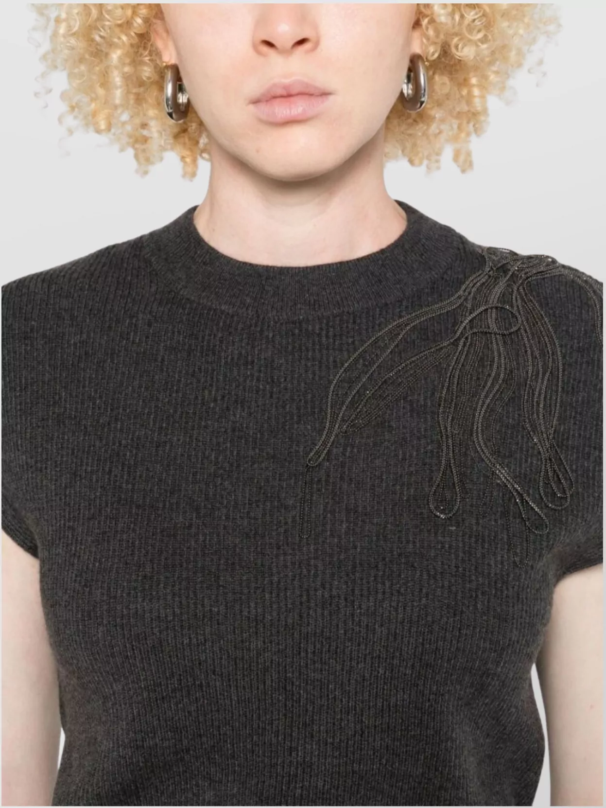 Brunello Cucinelli Cashmere Sleeveless Tank Top Ribbed Texture