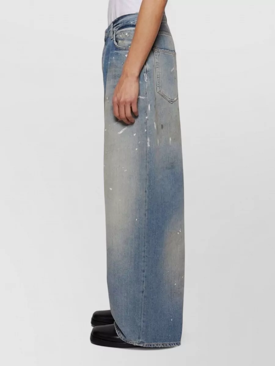 Acne Studios High Waist Denim Jeans Paint Splatters