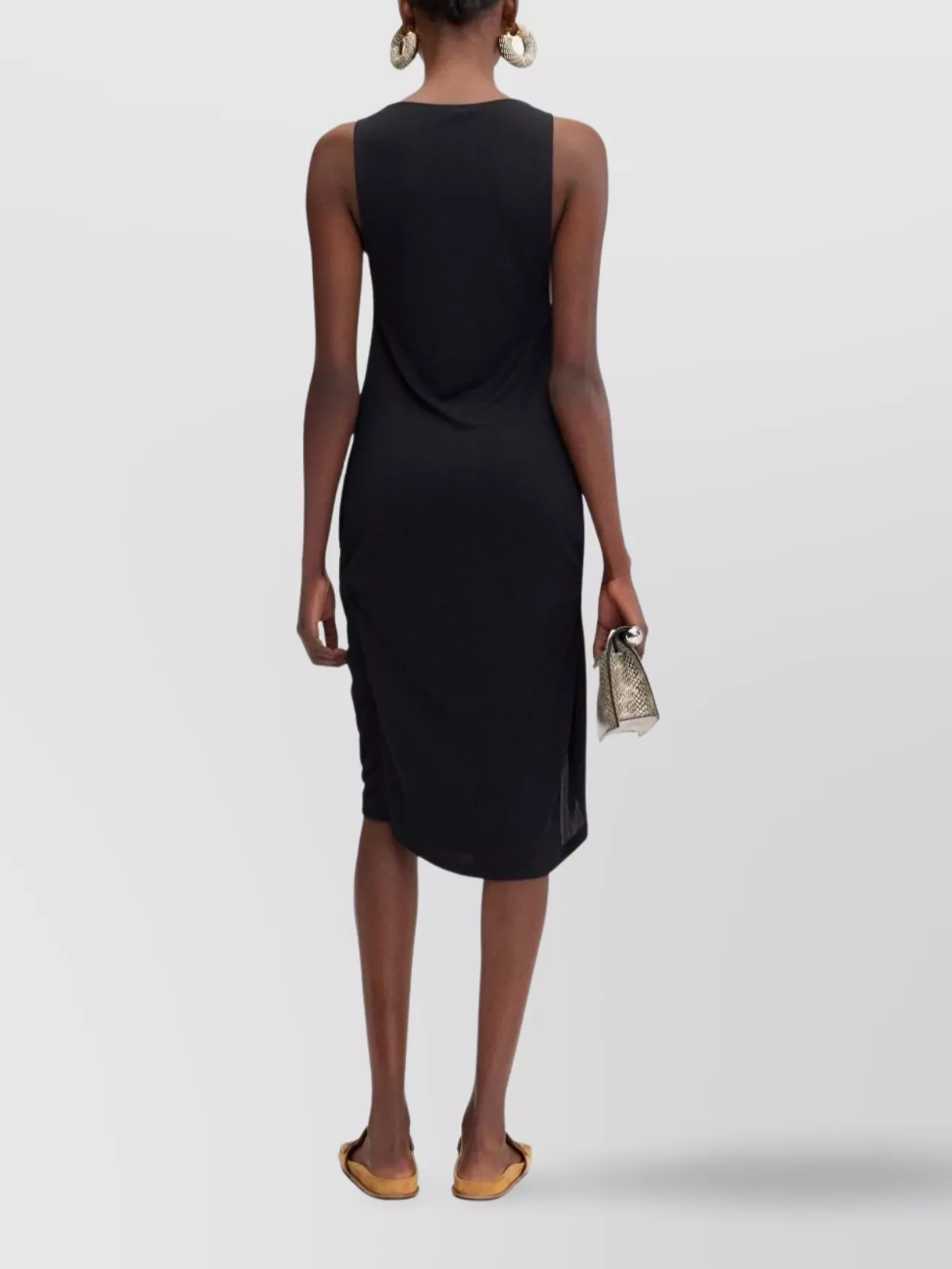 Jacquemus Draped Sleeveless Peplum Dress With Asymmetrical Hem