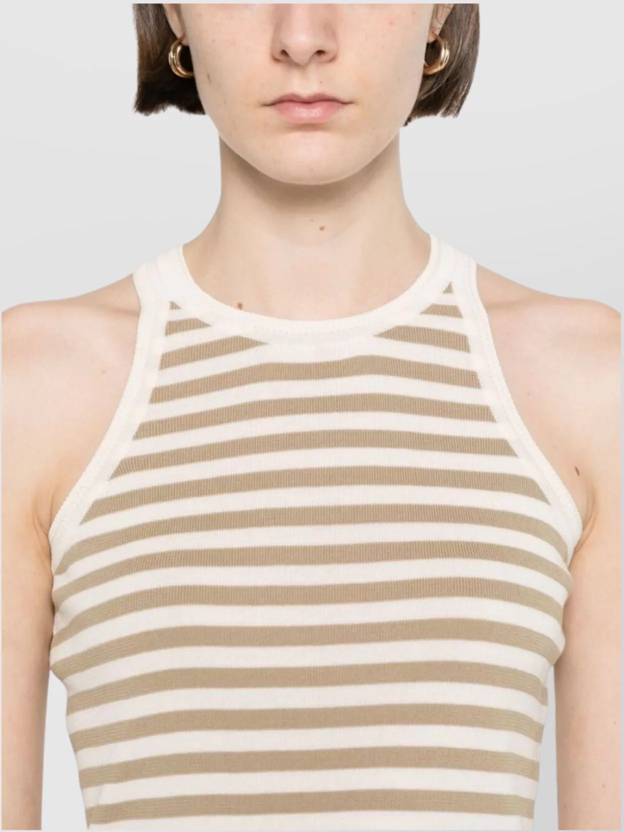 Max Mara Halterneck Ribbed Striped Sleeveless Knitwear
