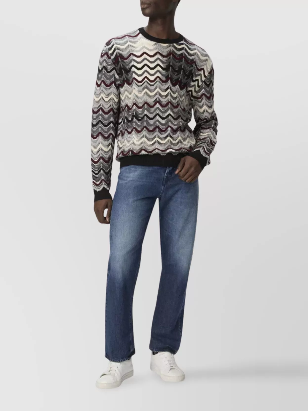 Missoni Geometric Pattern Crew Neck Long Sleeve Sweater