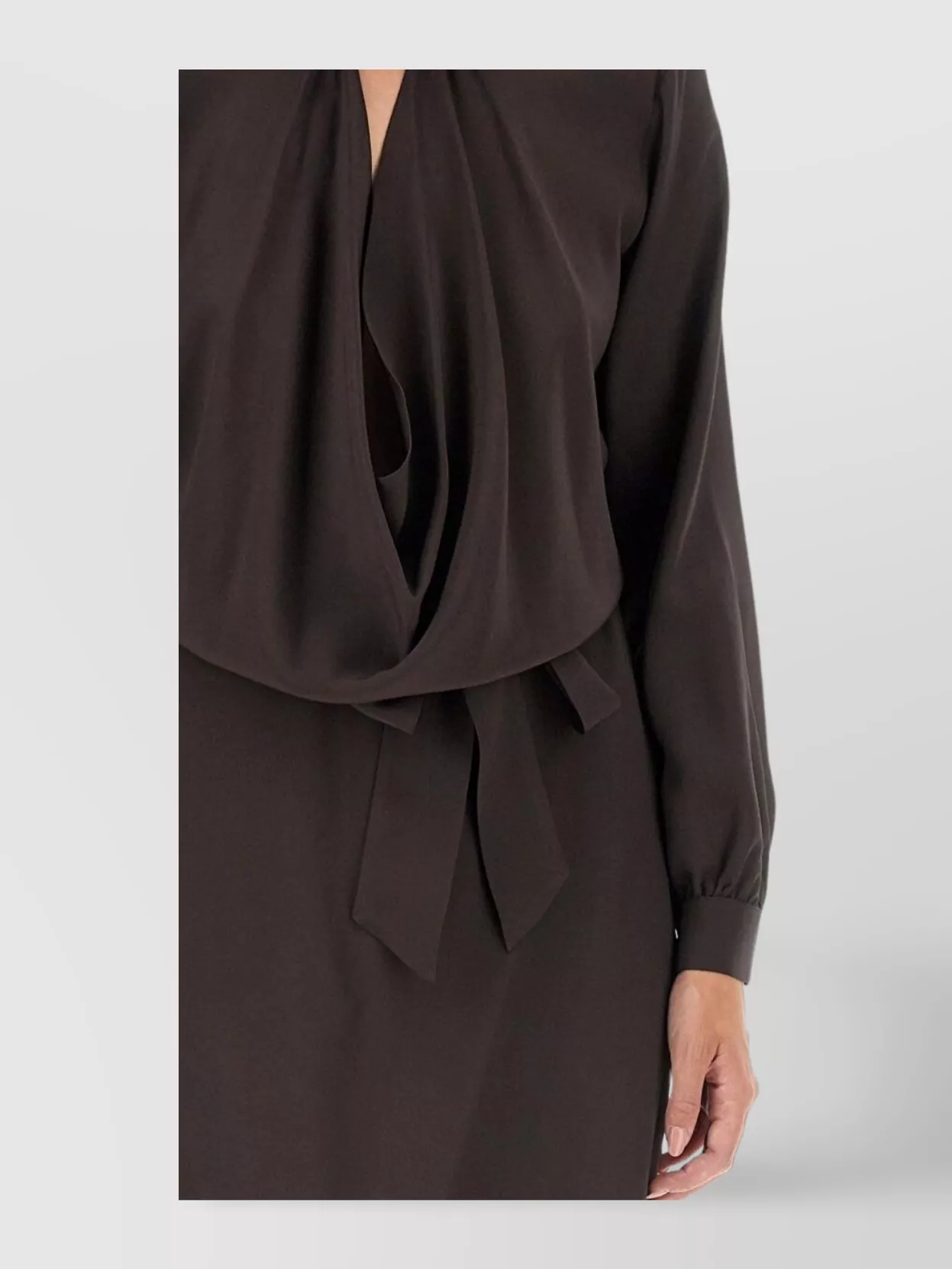 Kiton Silk Dress With Buttoned Cuffs And Waist Tie