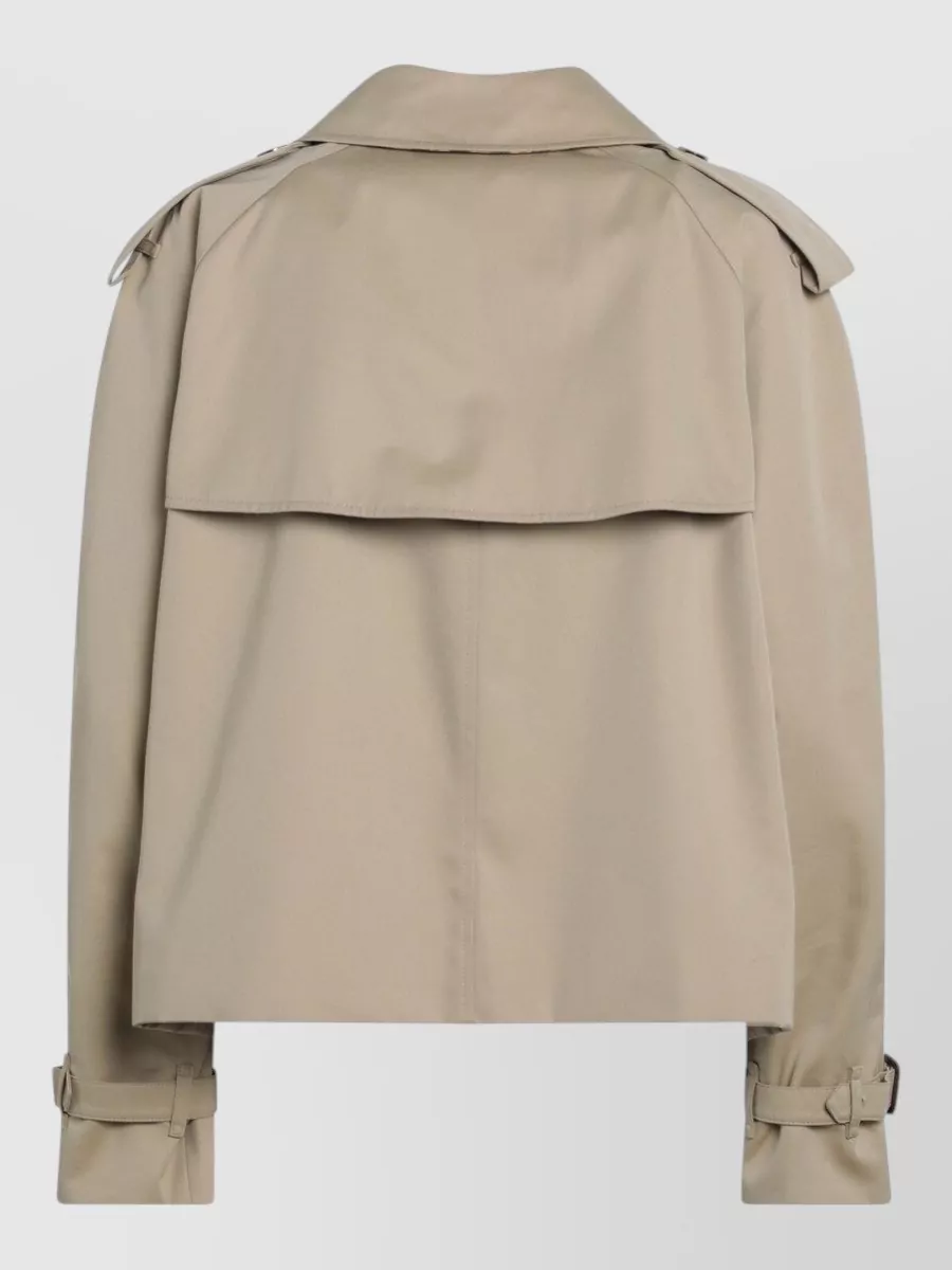 Burberry Cropped Heritage Trench Coat Gabardine In Neutral