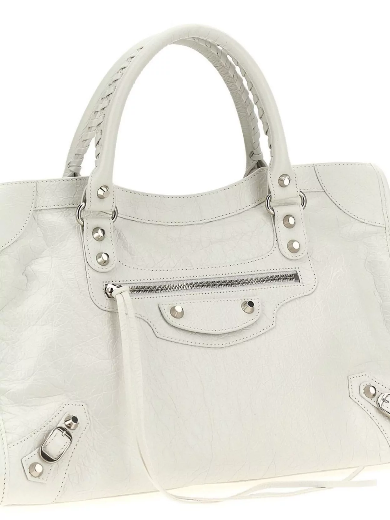 Balenciaga Medium Handbag With Detachable Strap And Studded Accents