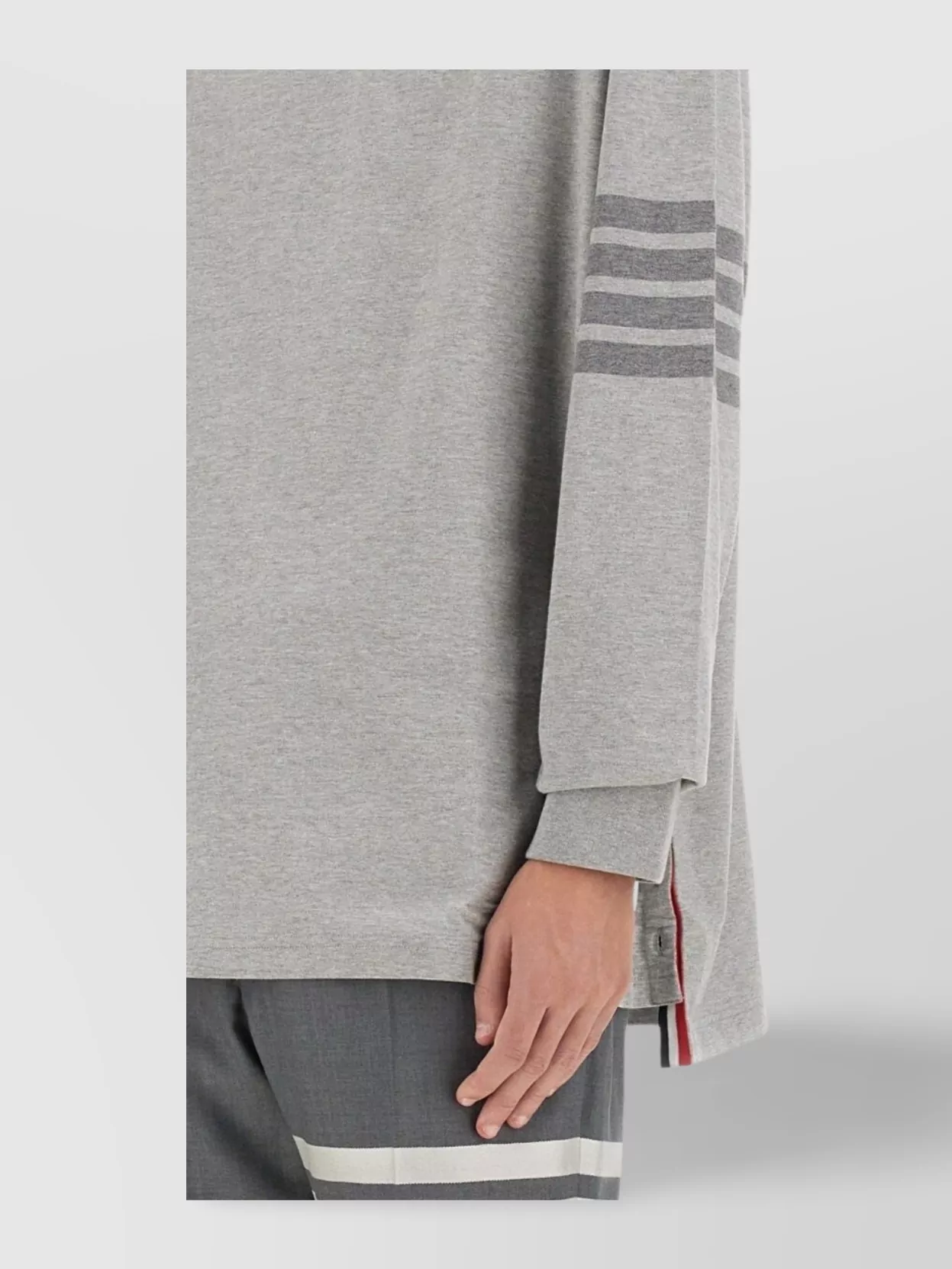 Shop Thom Browne 4bar Striped Sleeve Crew Neck Shirt