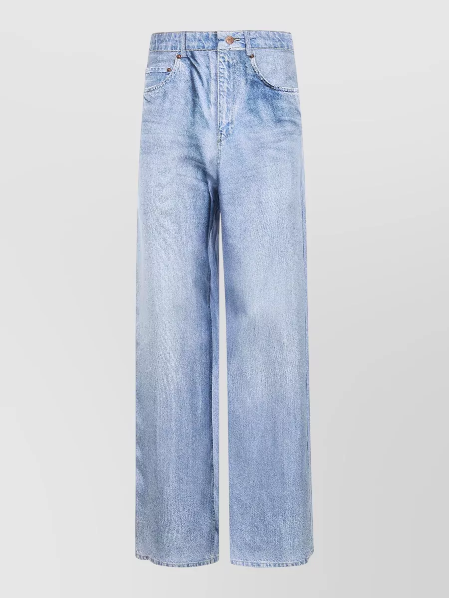Pierre Louise Mascia Aloe Wide Leg Trousers Five Pockets In Blue