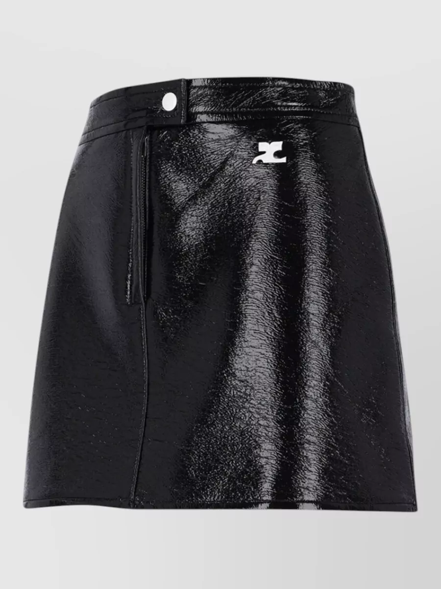 Courrèges A-Line Faux Leather Skirt