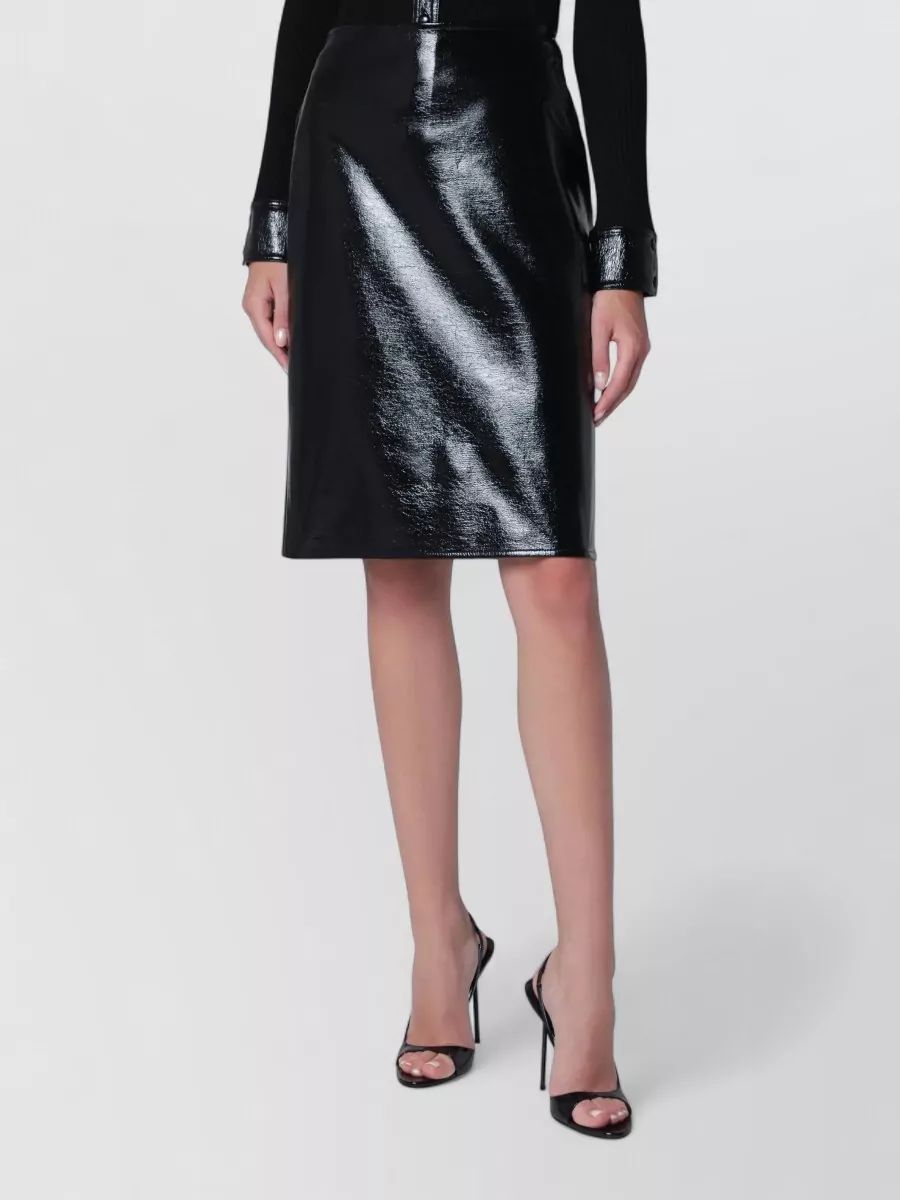 Courrèges Vinyl midi pencil skirt
