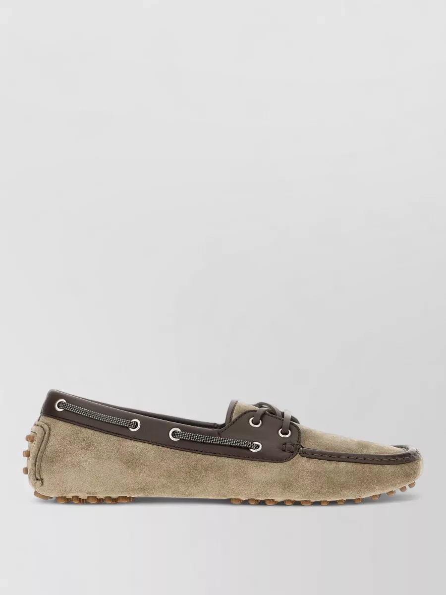 Brunello Cucinelli Leather Lace-Up Loafers