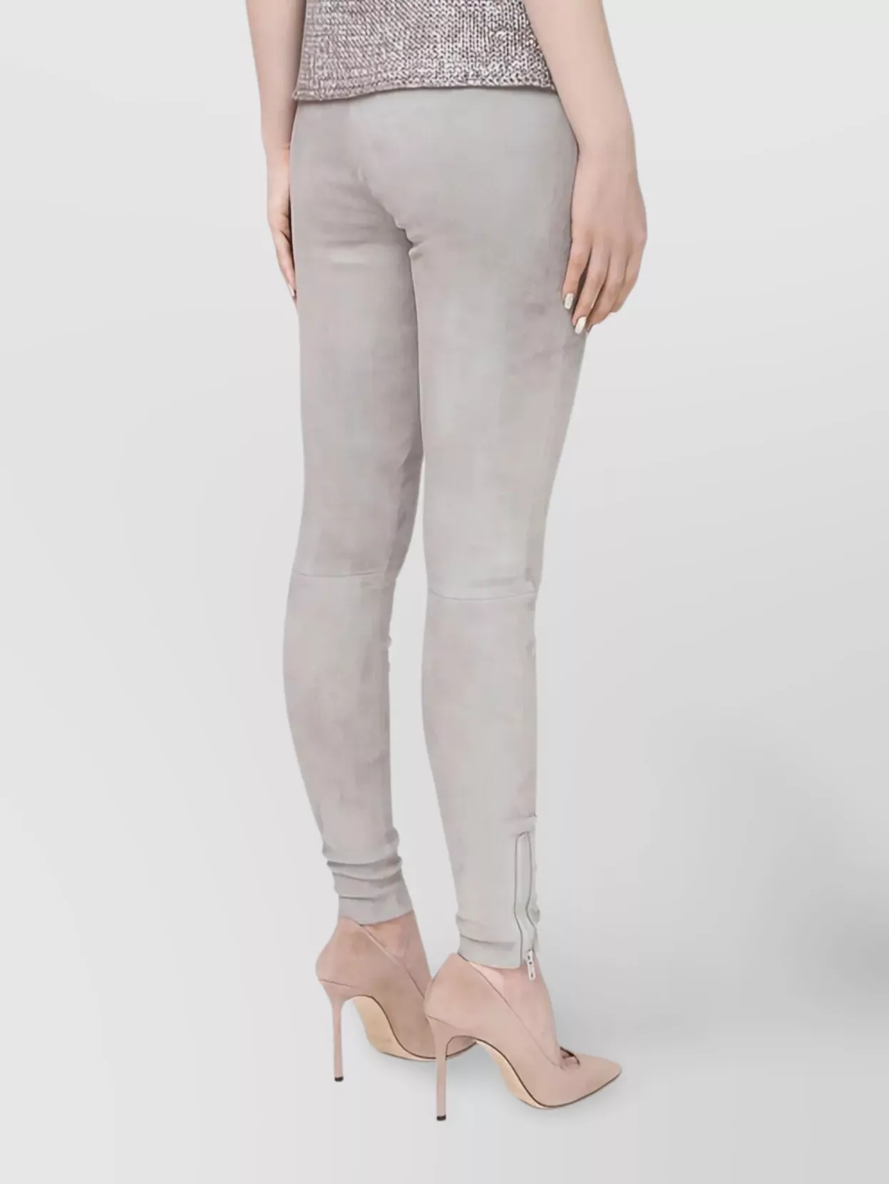 Fabiana Filippi Ankle Length Fitted Trousers Zipper Detail