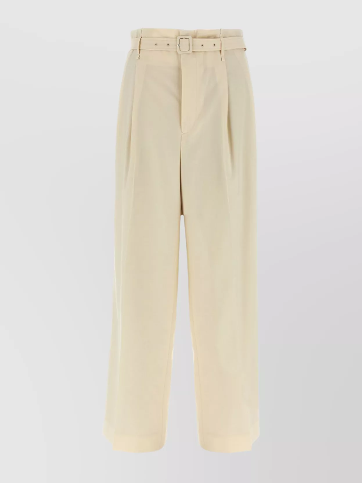 Auralee High Waist Wide Leg Pleated Trousers In Gold
