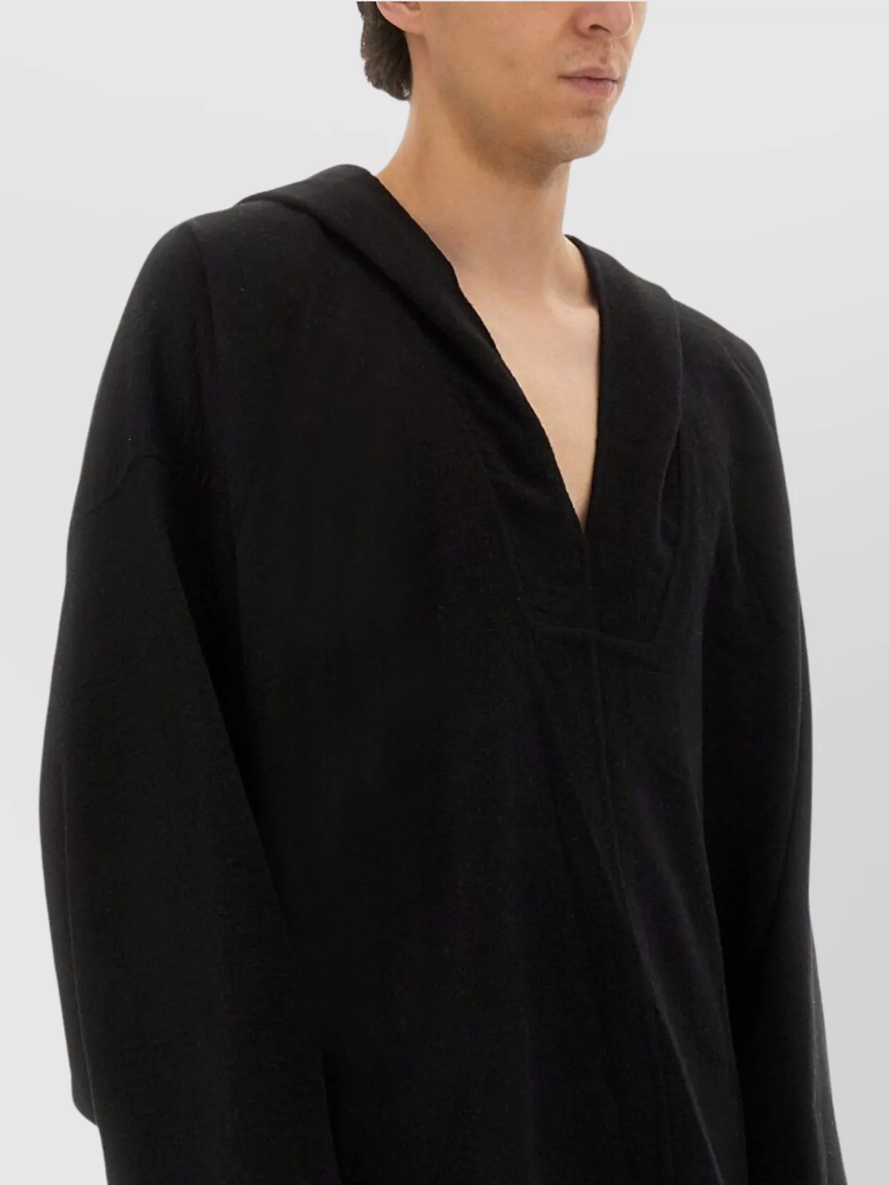 Rick Owens Relaxed Fit Hooded V-Neckline Jacket
