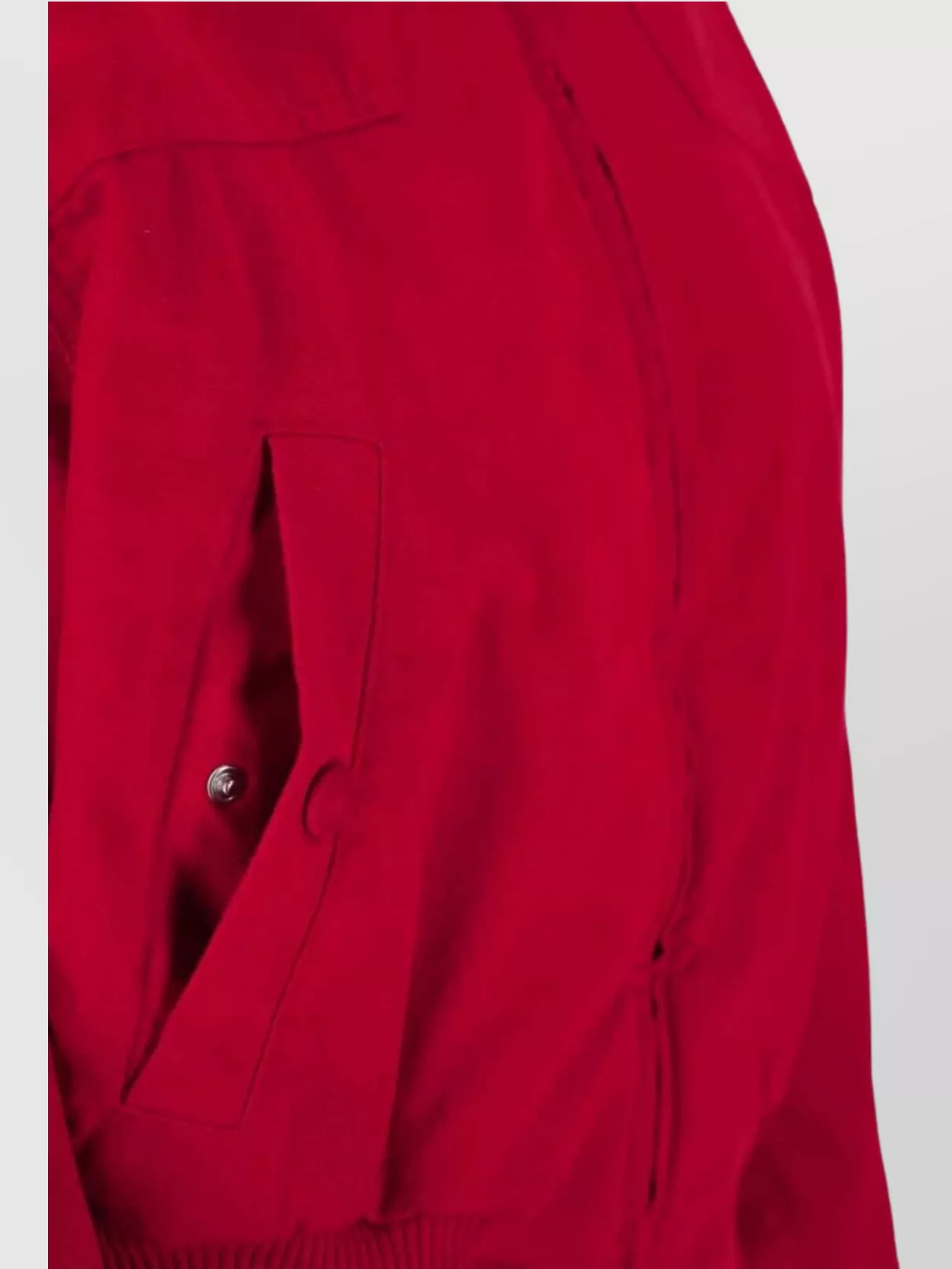 Prada Pocketed Collar Cropped Ribbed Jacket In Red