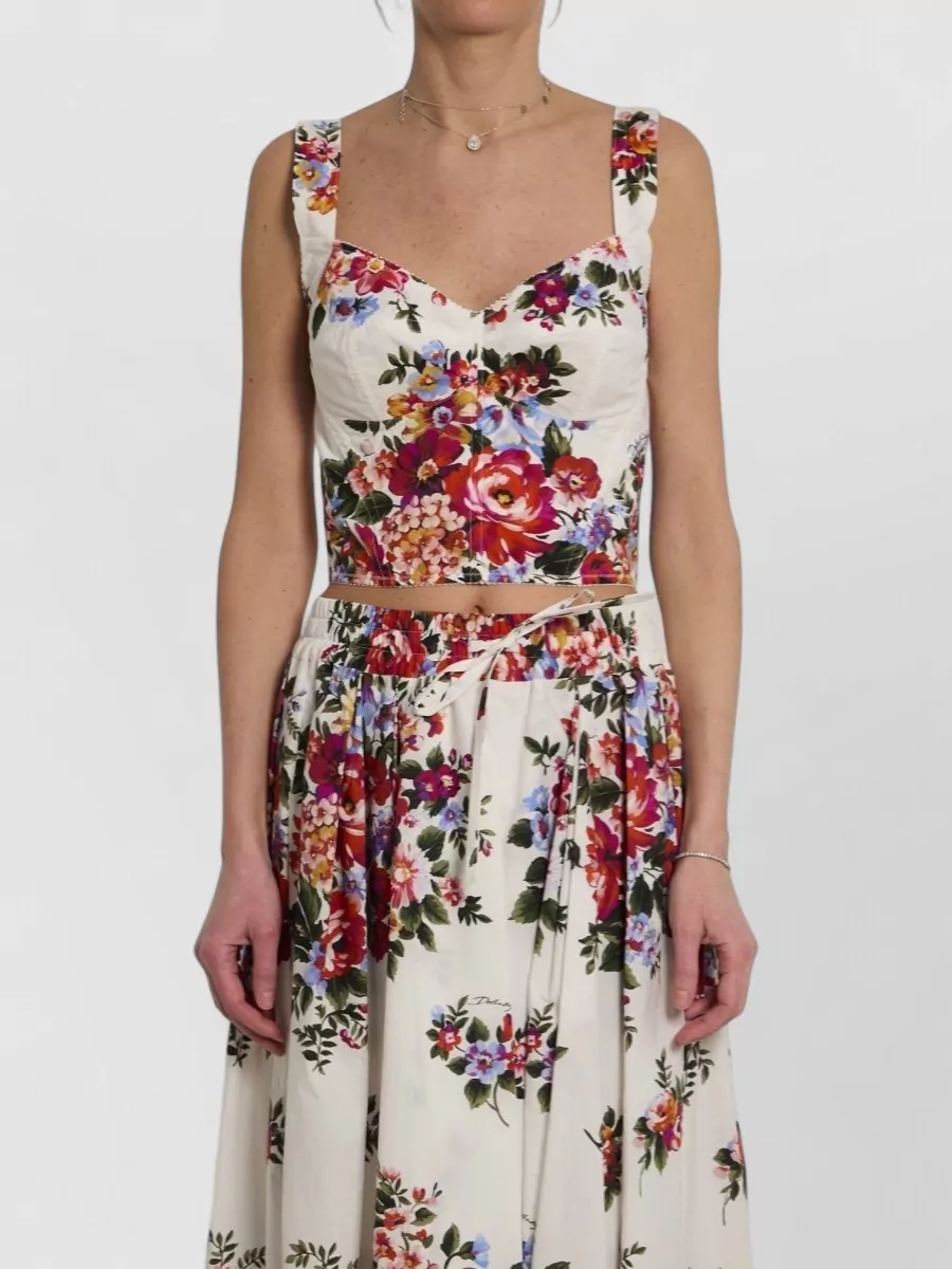 Dolce&Gabbana Floral-Print Bustier Top