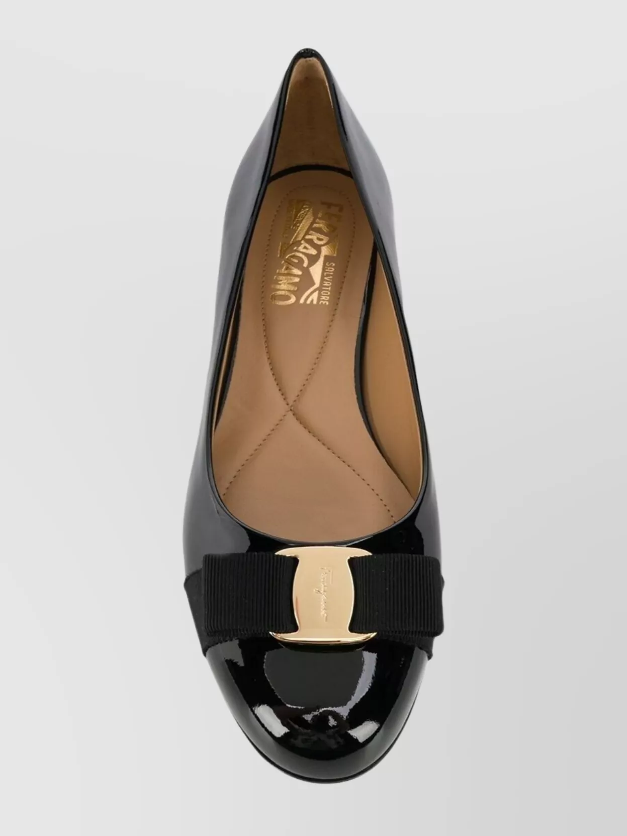Ferragamo Ballerina Shoes With Bow And Patent Finish