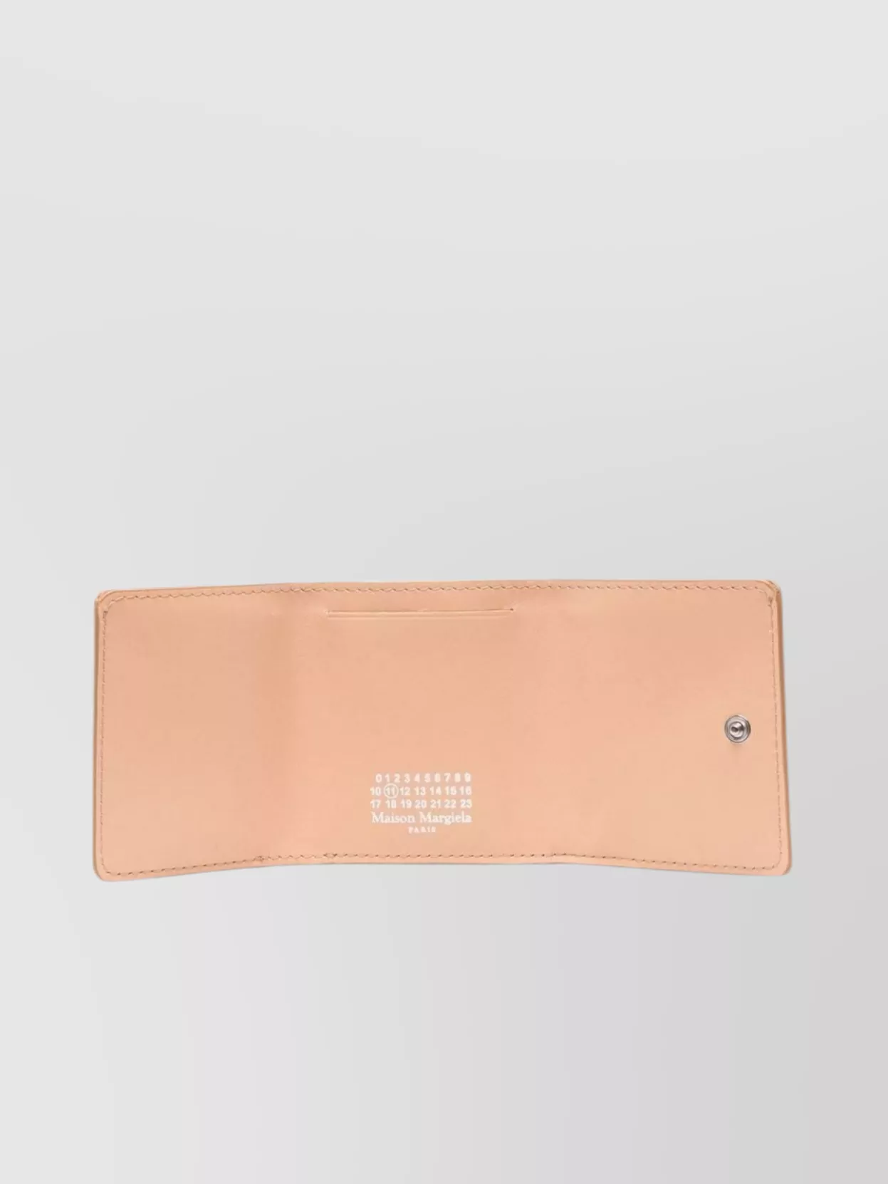 Maison Margiela Leather Wallet With Stitched Accents In Orange