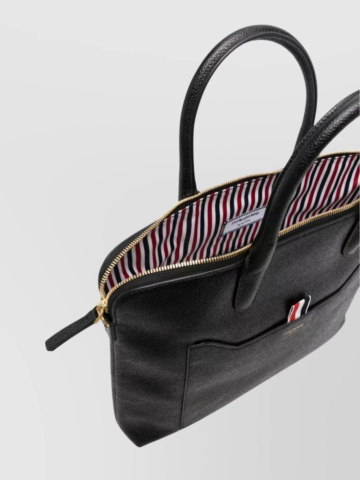 Thom Browne Slim Briefcase Pebble Grain Leather