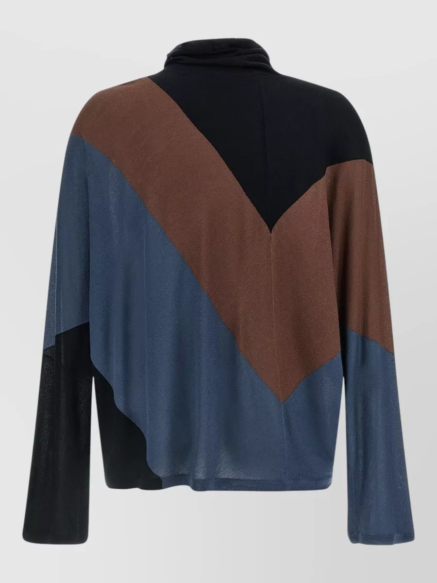 Kiko Kostadinov silk-blend high-neck asymmetric sweater