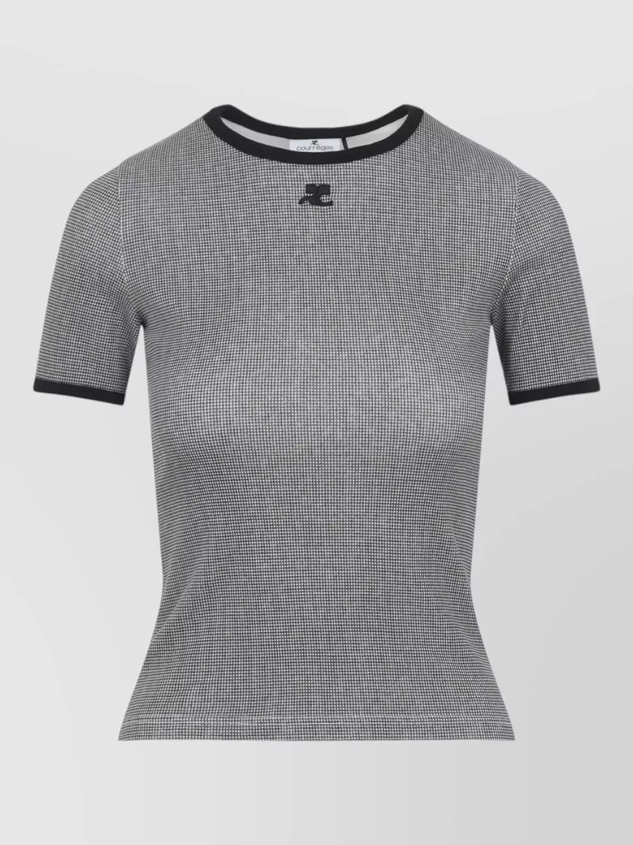 Courrèges Houndstooth Knit T Shirt Short Sleeves