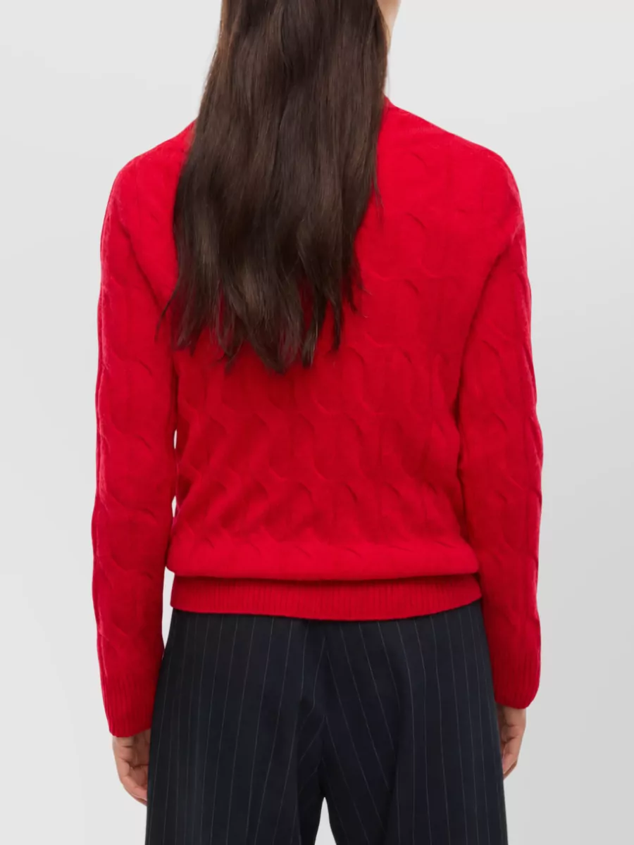Tommy Hilfiger Wool Cable Knit Crew Neck Sweatshirt