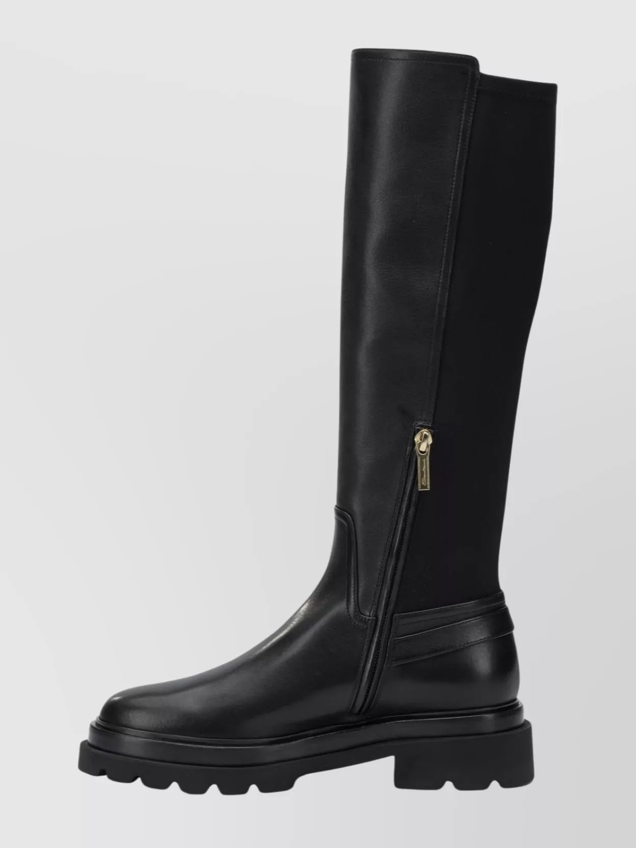 Santoni Knee-High Leather Boots Featuring Buckle Detail