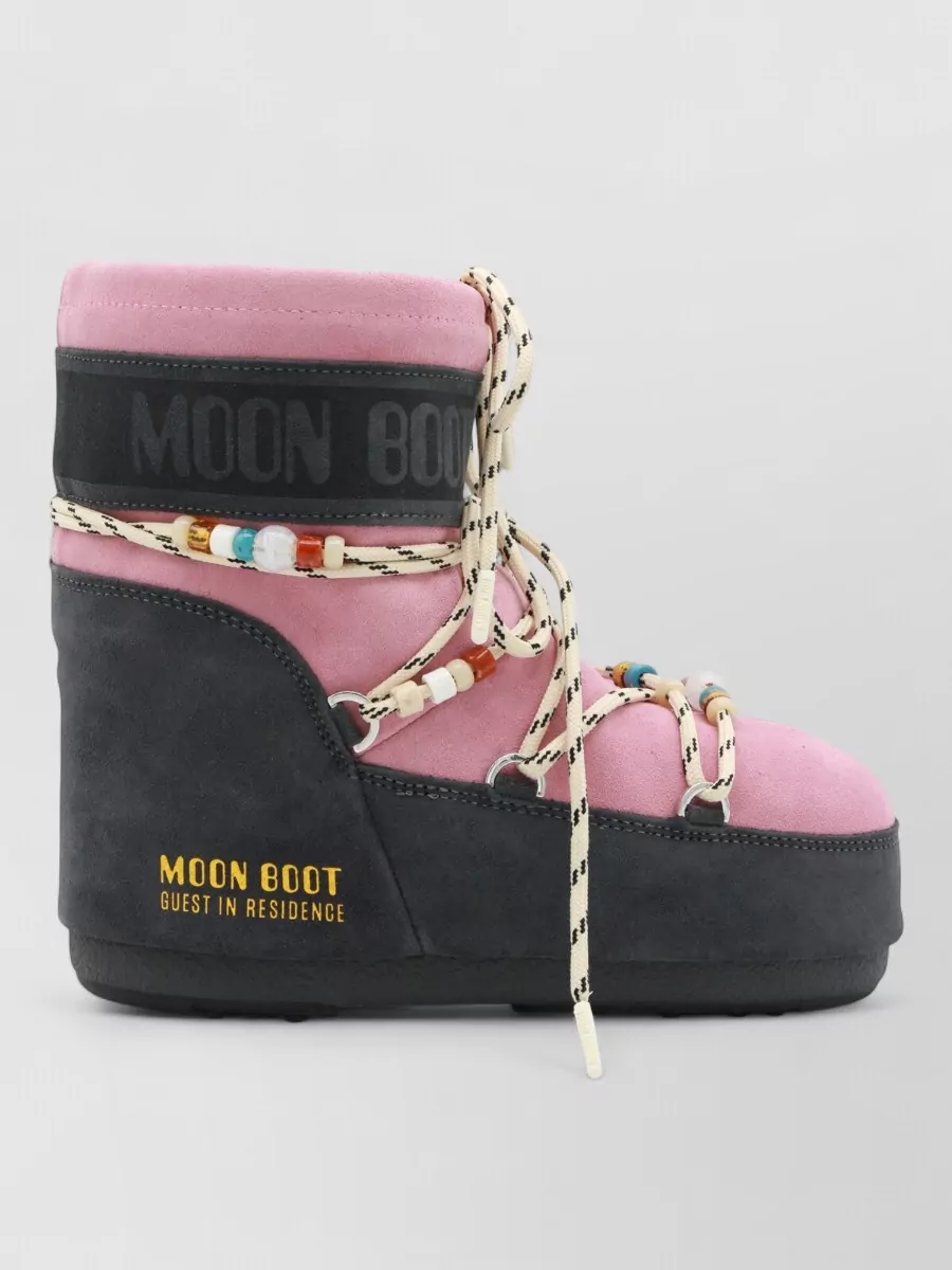 Moon Boot Suede Beaded Ankle Boots