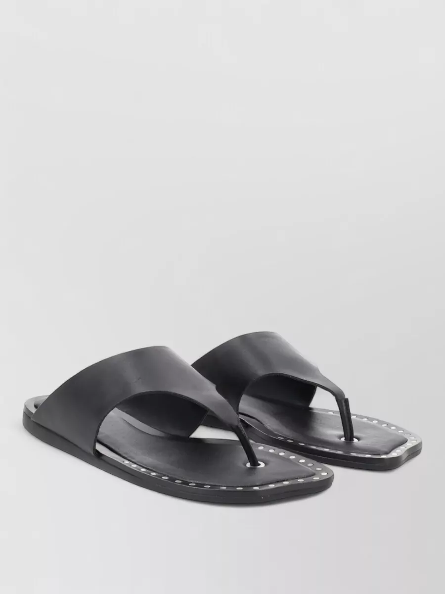 Ash Leather Flip Flops