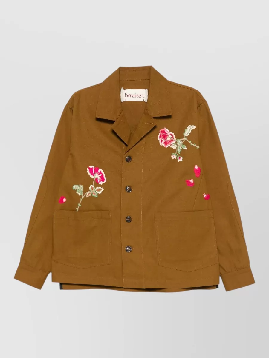 Baziszt Embroidered Cotton Shirt Jacket
