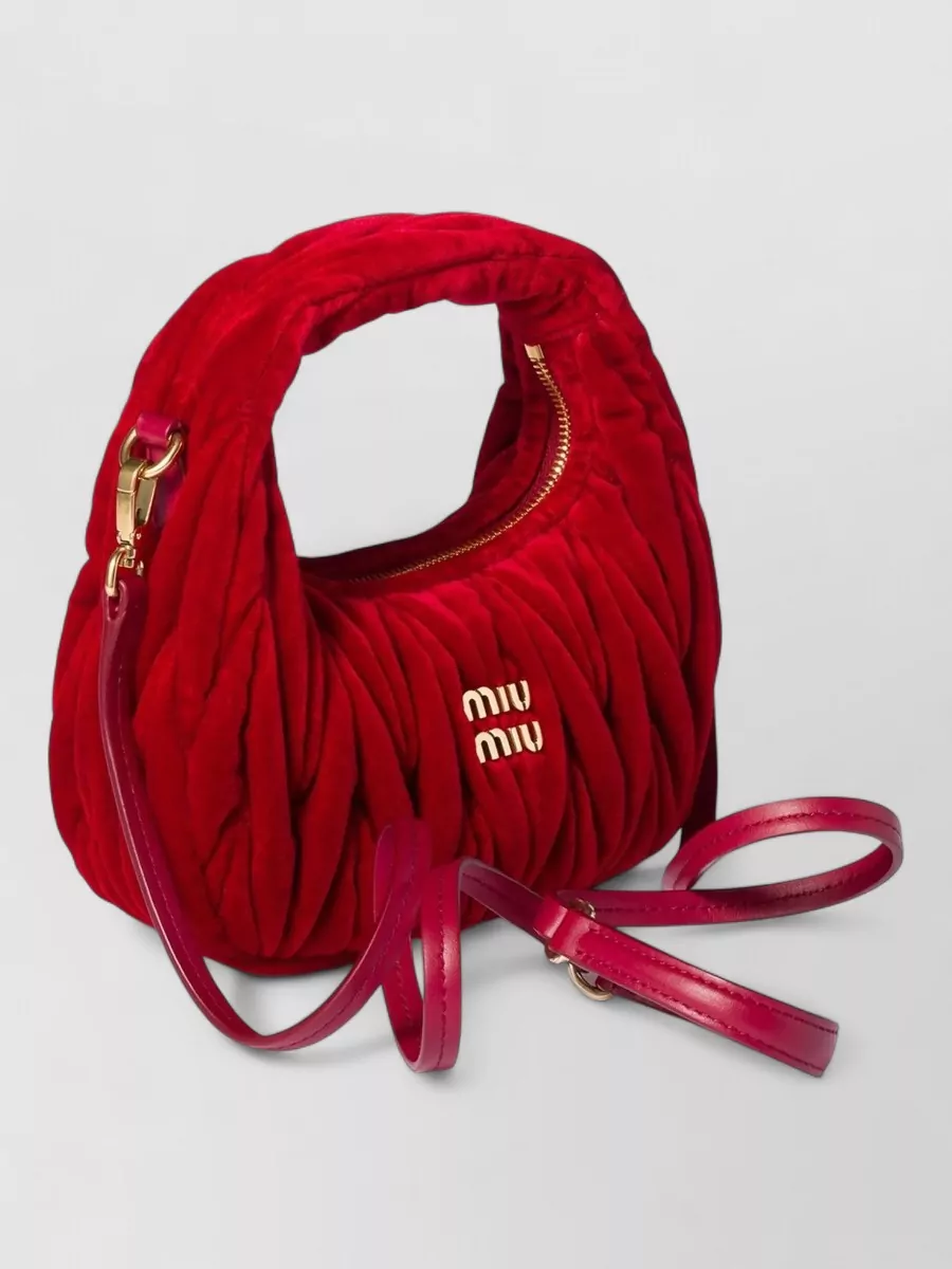 Miu Miu Mini Cross-body Bag Top Handle In Red