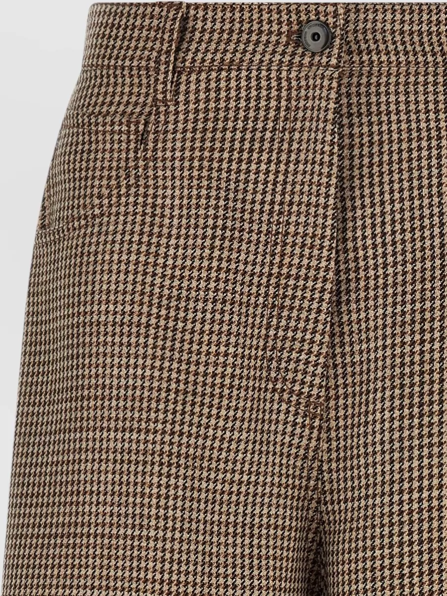 Brunello Cucinelli Prince Of Wales Lamé Wide-Leg Bermuda Shorts