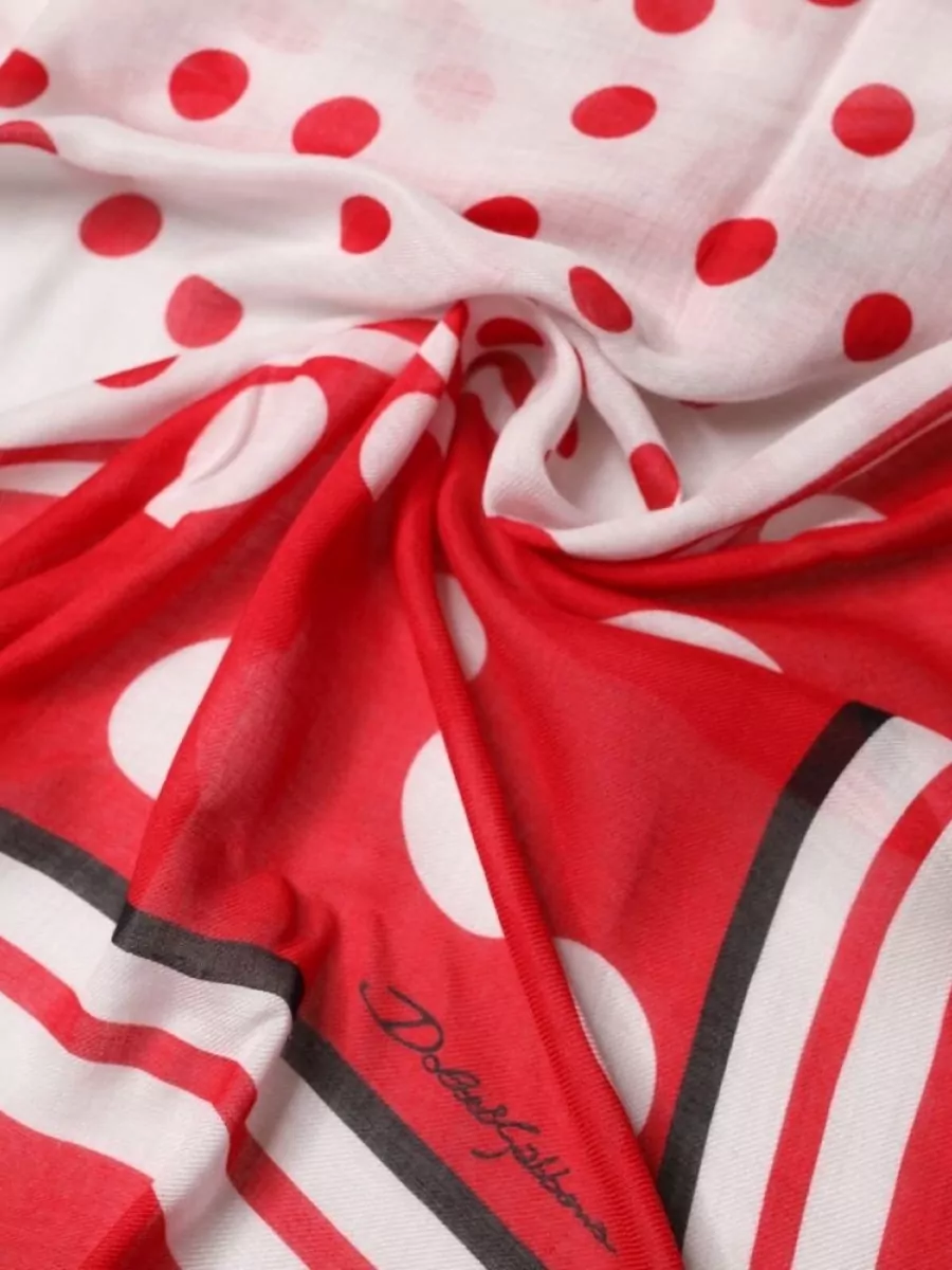 Dolce&Gabbana Cashmere Polka Dot Print Square Scarf